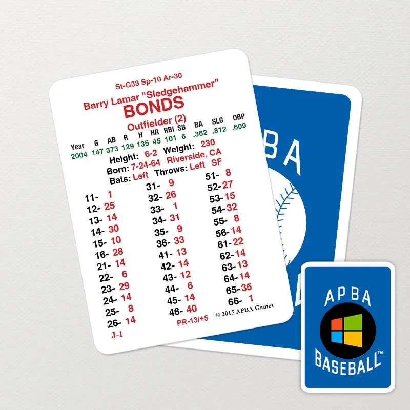 2004 Baseball Lineup Sheet Download — APBA Games