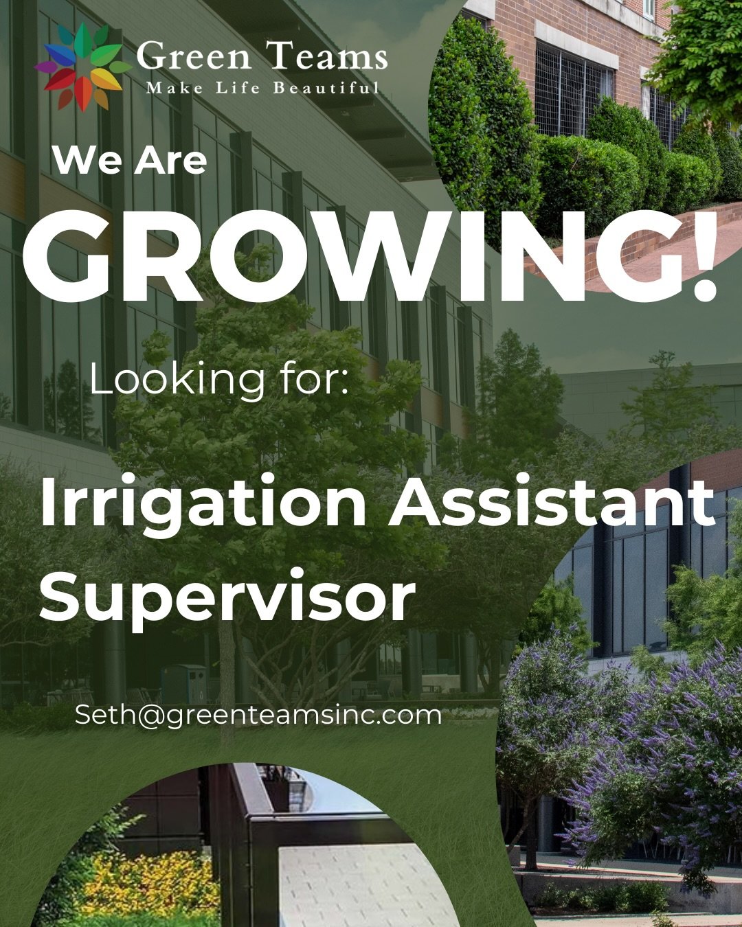 We are Growing and looking for an Irrigation Assistant Supervisor! 🌿💦 Apply today or share with someone who might be interested!
Email: Seth@Greenteamsinc.com

#BCSJobs #collegestationhiring #txjobw #hiringnow #greenindustry