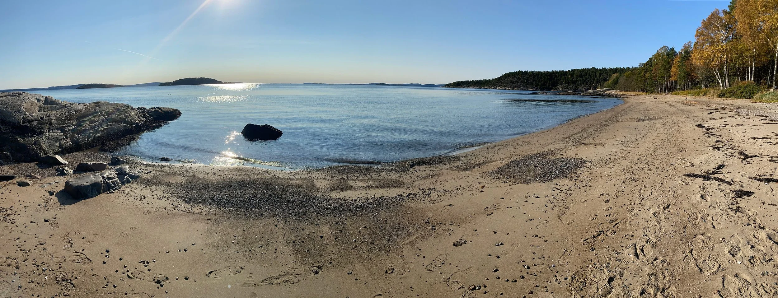 Stranden på Tofte, med utsikt over Oslofjorden