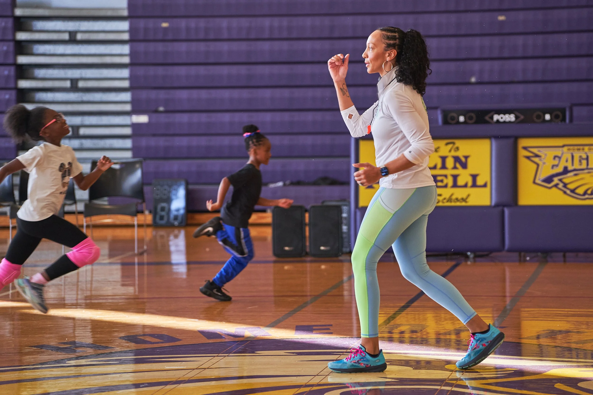 Coach Nik at school district 159 volleyball clinic