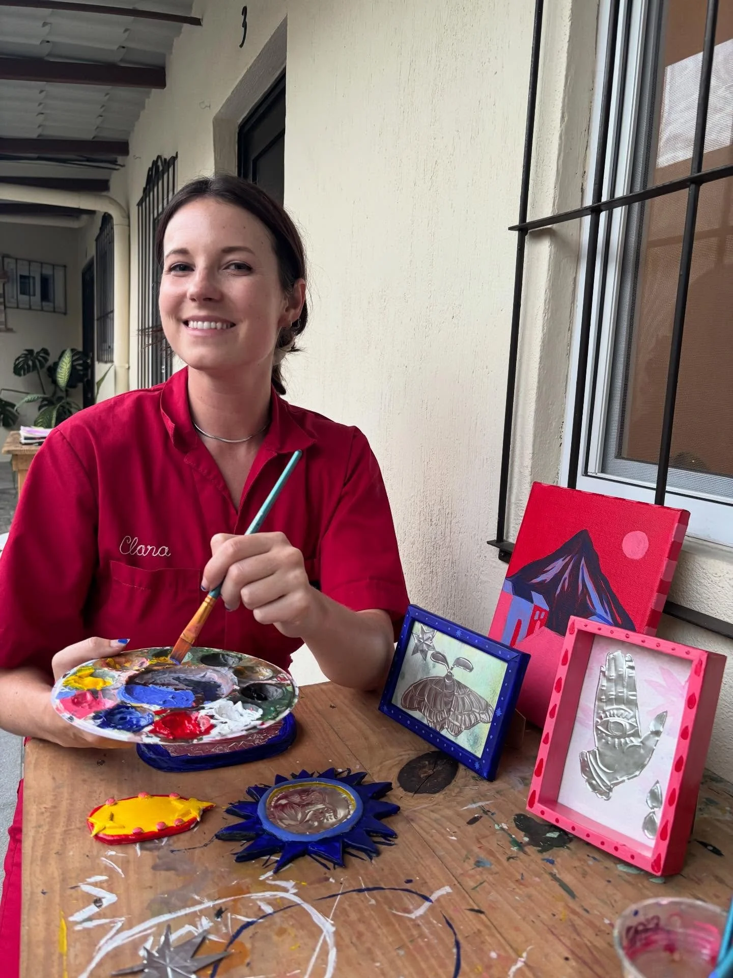 Art &amp; process at @gracia.gt in Antigua. 

Leading up to the experience I wanted to learn more Guatemala. I read Se&ntilde;or Presidente by Miguel &Aacute;ngel Asturias and the Popol Vuh by Michael Bazzett to learn more about Guatemalan history an