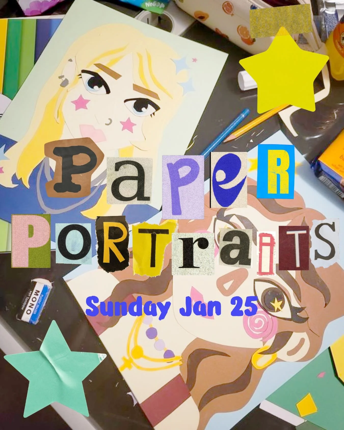 If your New Year&rsquo;s resolution is to craft and meet new people, this is the place for you! This January Crafternoon Club will be about reducing , reusing, and recylcing those paper scraps to make fun and creative paper portraits.

Make a portrai