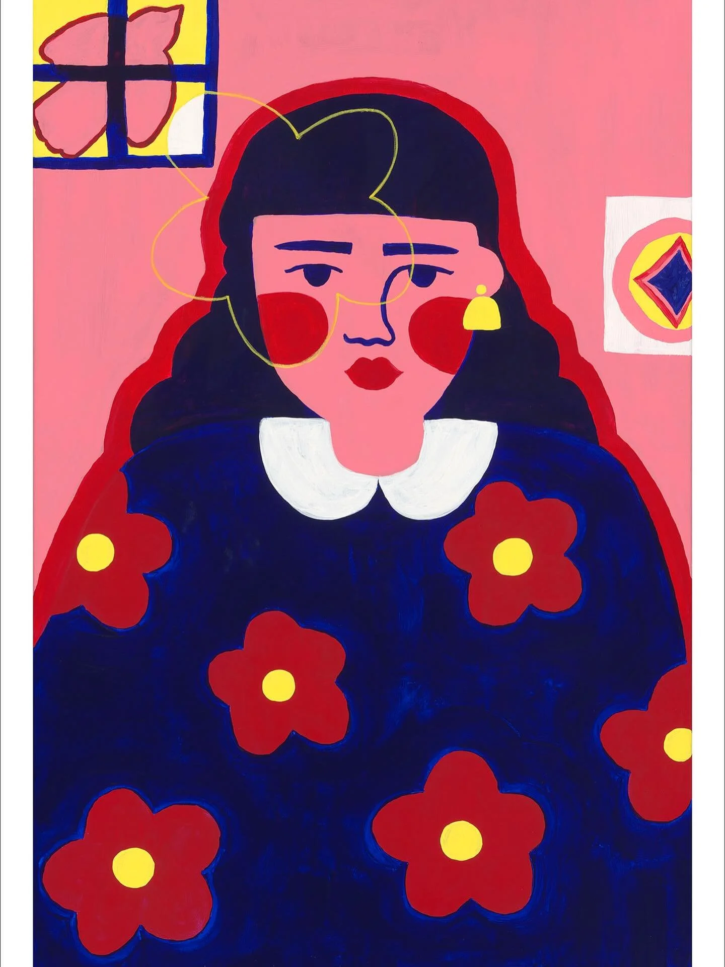 Realized I never documented this painting for the grid. 

&ldquo;Flower girl&rdquo; 24x36 acrylic in canvas 🌸