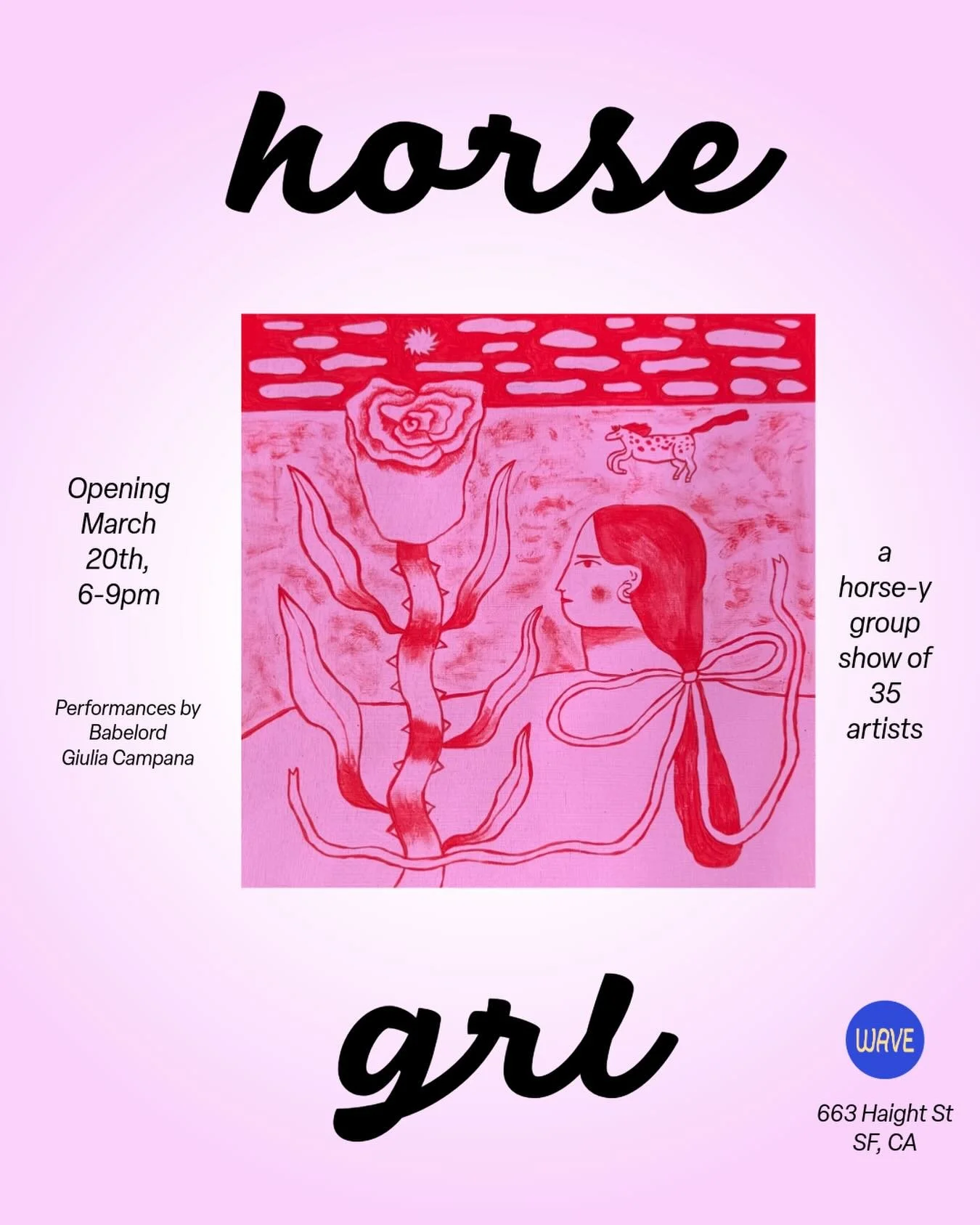 Horse girl opens this Friday at Wave Collective! 🐎 

Excited to share my latest piece alongside 35 other amazing artists. 

Hope to see you there!