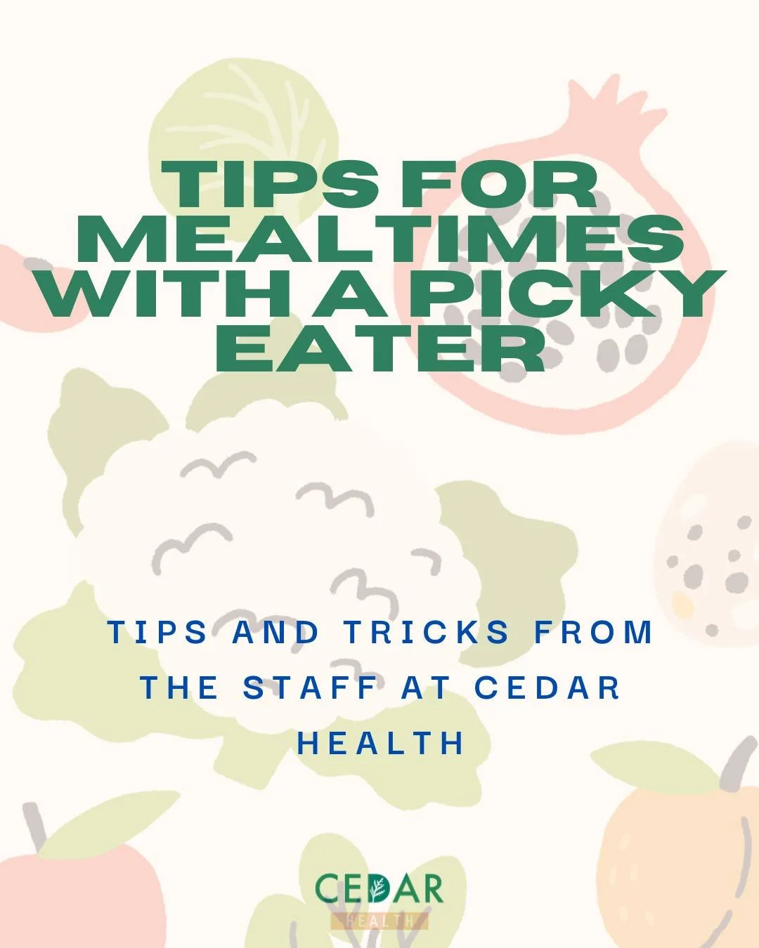 🍏 Mealtime with a selective eater doesn&rsquo;t have to feel like a battle. Small changes - like offering variety without pressure, modeling enjoyment of food, and creating calm routines - can make a big difference over time. 

#CedarHealthNOLA #Mea