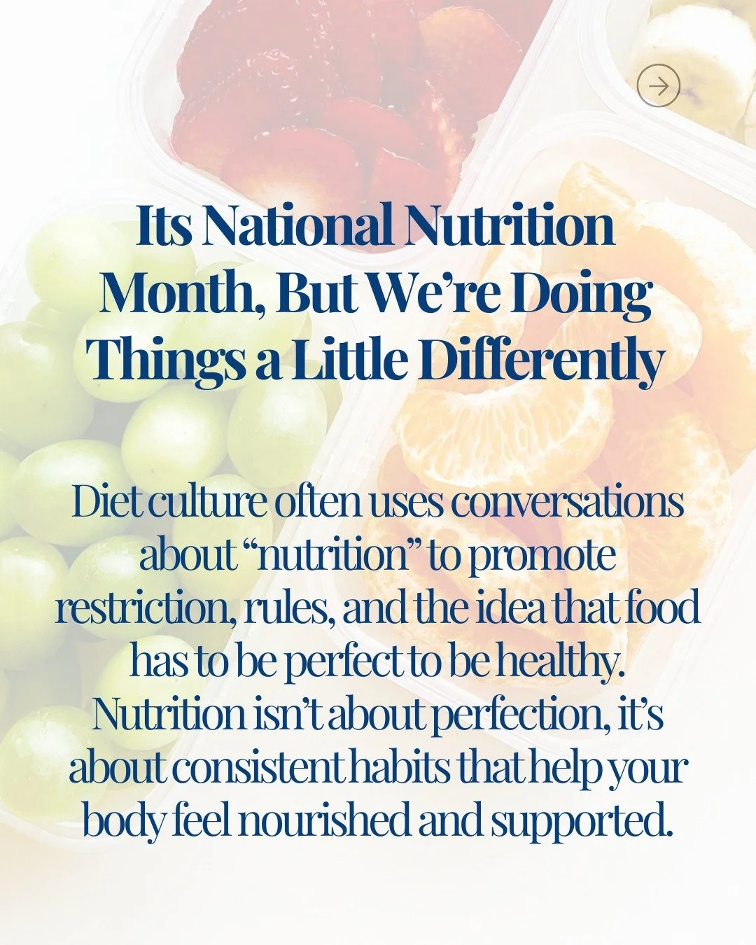 National Nutrition Month with a Cedar Health twist. 💚

If &ldquo;nutrition&rdquo; messaging makes you feel like you need to overhaul your diet, cut foods out, or eat perfectly, that&rsquo;s diet culture sneaking in.

Nutrition is about nourishment. 