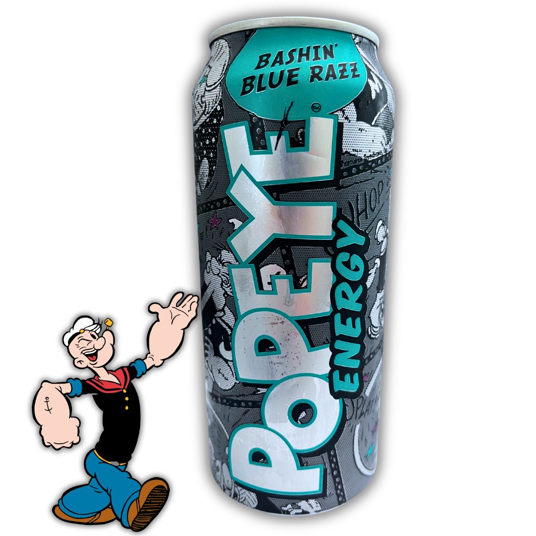 Bashin' Blue Razz 16oz 12pack — Popeye Energy
