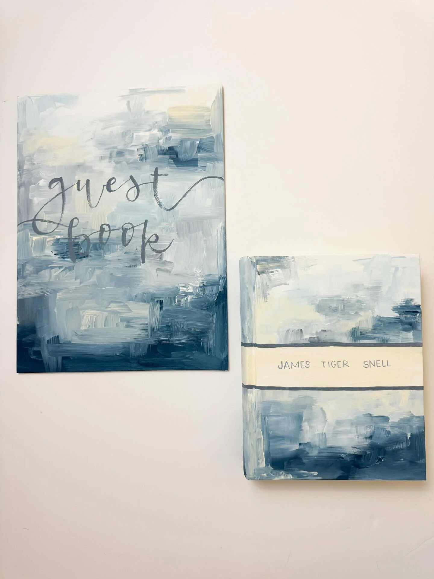 This sweet little duo 🩵🤍

Guest book: Have everyone highlight a meaningful verse and write their initials and a message/prayer next to it. This is a journaling Bible so plenty of space to write! Mama will discover sweet messages as she reads with b