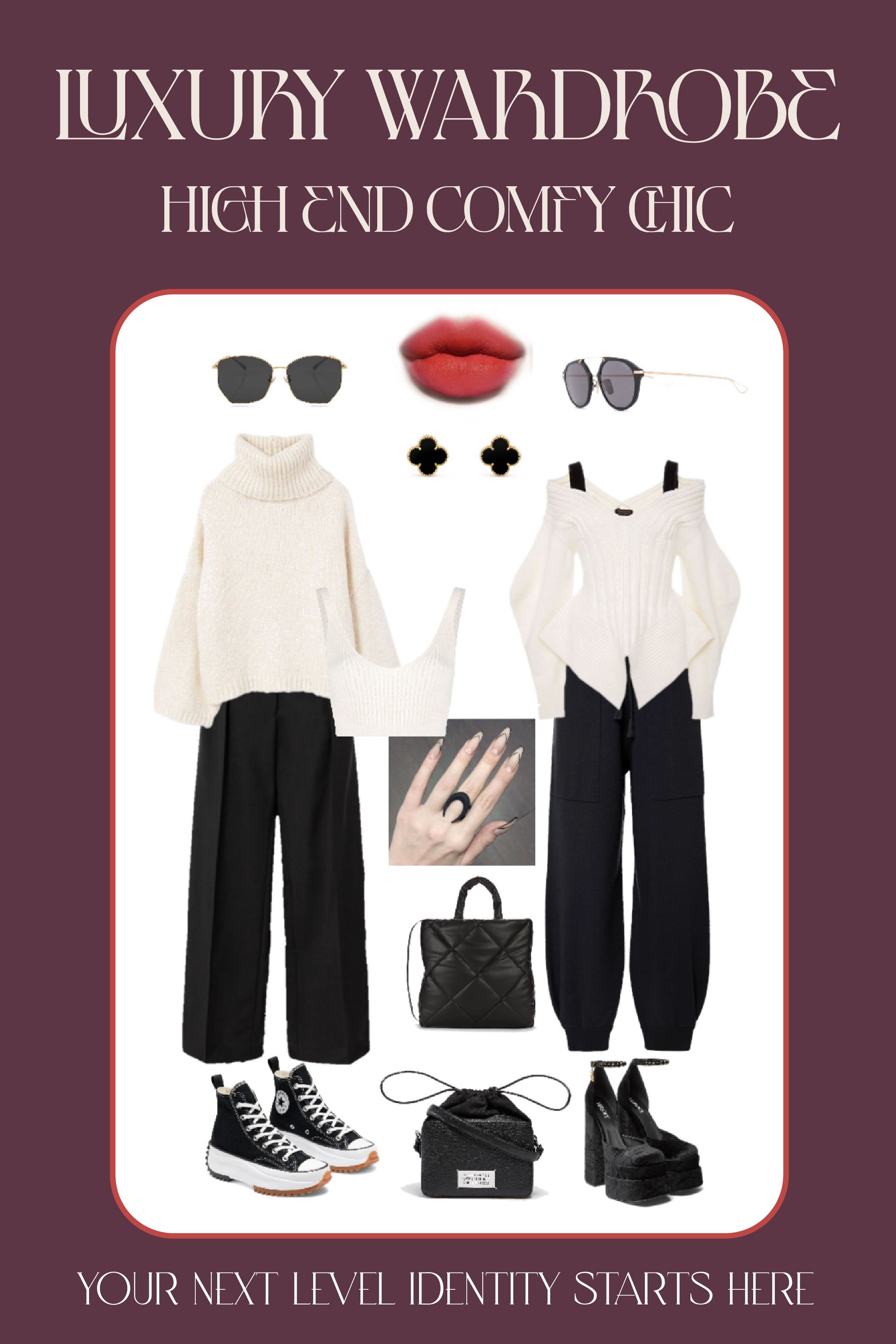 High end comfy chic wardrobe