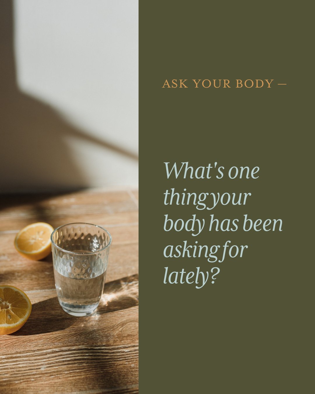 Time for a another body check-in.⁠
⁠
Ask your body: What's one thing your body has been asking for lately?⁠
⁠
Listen within, trust the answer, and then give yourself more of what your body desires.⁠
⁠
#body #selfawareness #selfcare #embodiment #embod