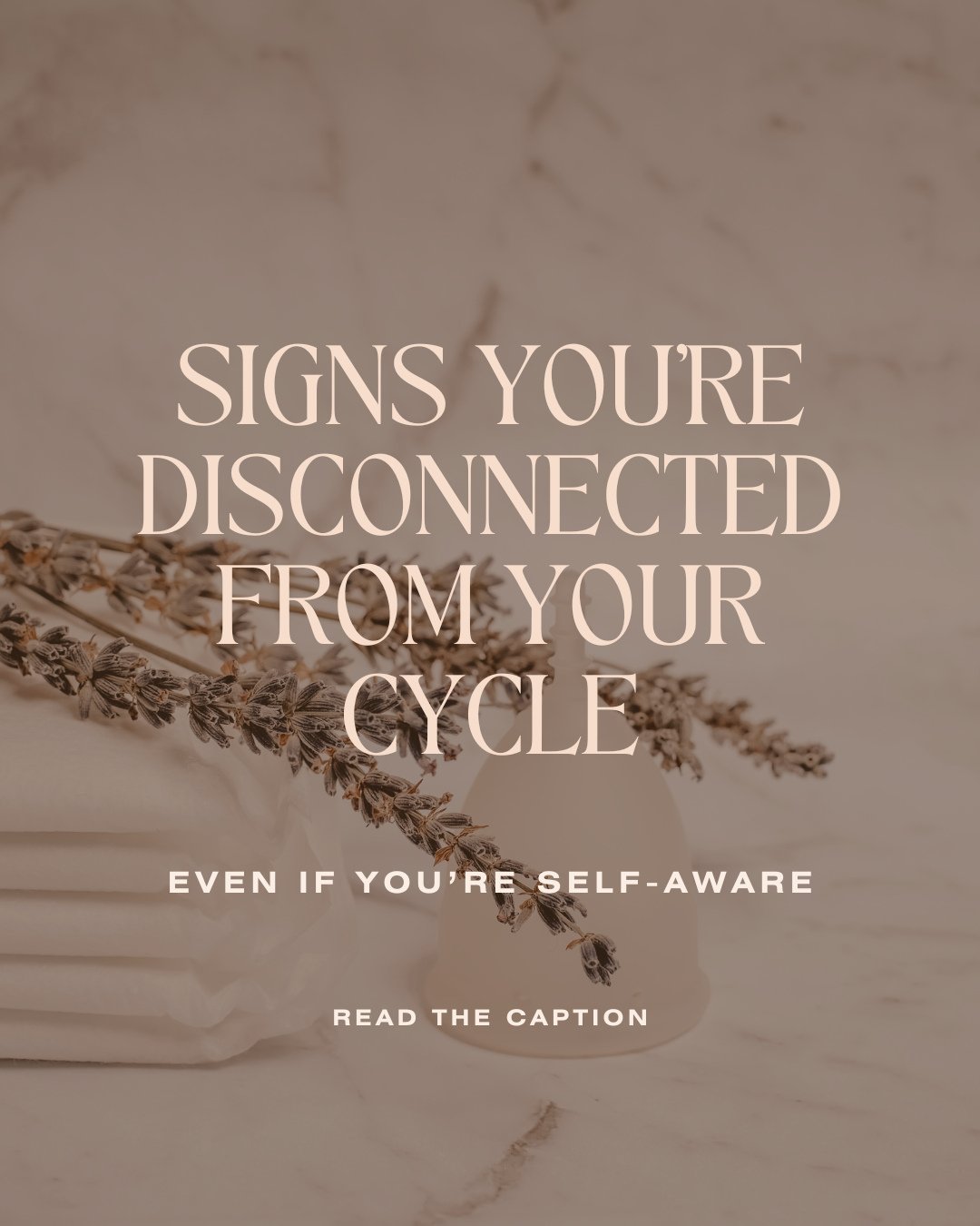 5 signs you&rsquo;re disconnected from your cycle &mdash; even if you&rsquo;re deeply self-aware:⁠
⁠
1. You dread your period⁠
2. You feel guilt for needing rest⁠
3. Mood swings catch you off guard⁠
4. You push through fatigue⁠
5. You forget your wom