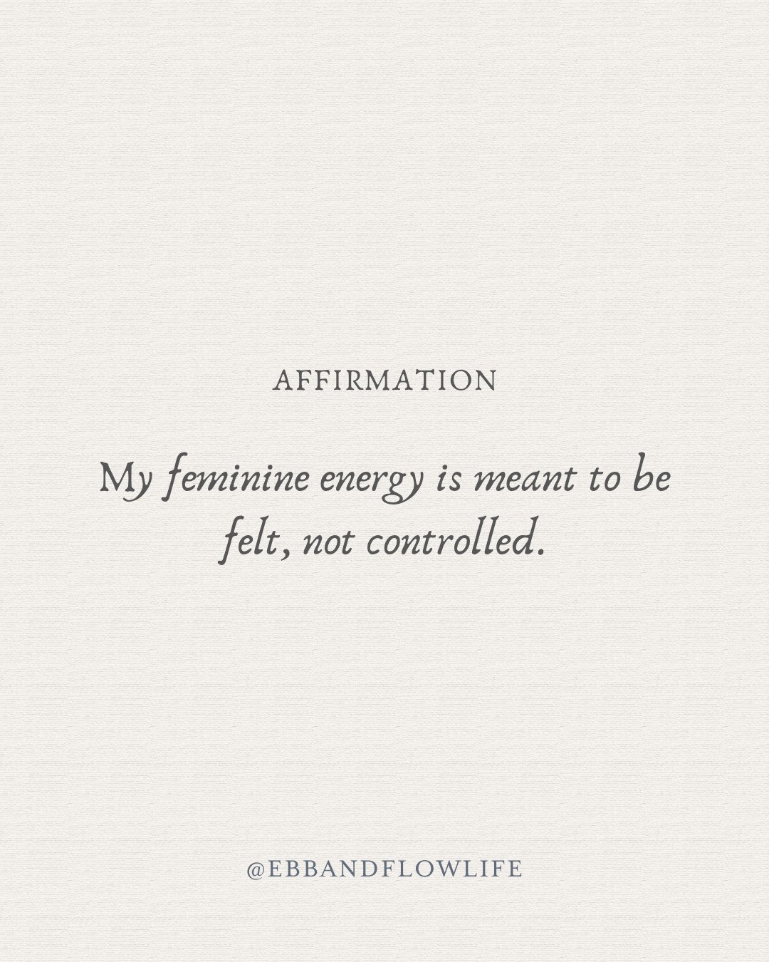 Your feminine energy is meant to be felt &mdash; not controlled, contained, or shaped to fit someone else&rsquo;s expectations.⁠
⁠
She moves, she shifts, she expands. She feels deeply, speaks truthfully, and leads intuitively.⁠
⁠
You don&rsquo;t have