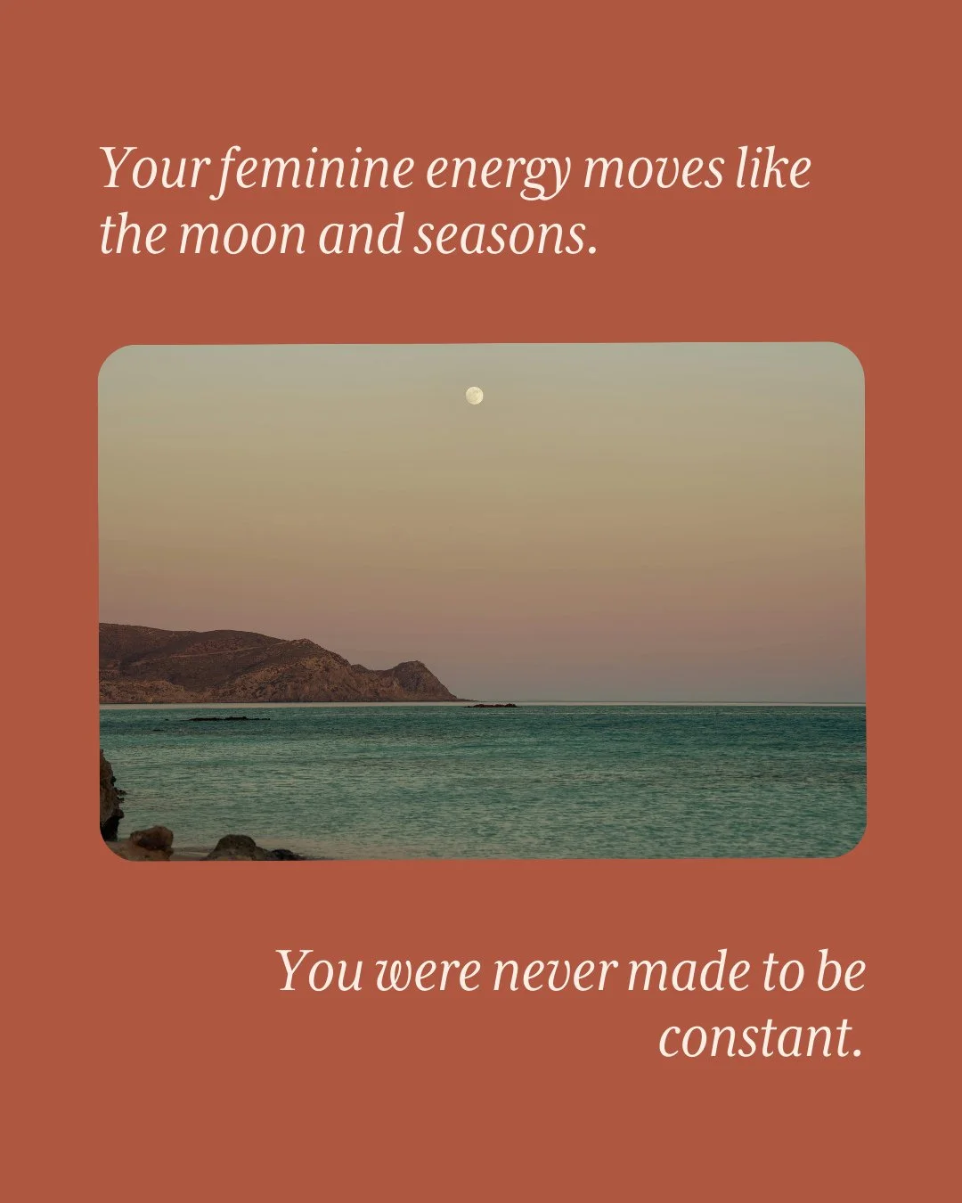 As women, we&rsquo;re taught to push, perform, and stay &ldquo;on&rdquo; &mdash; even when our bodies are whispering (or yelling) for something different.⁠
⁠
But your biology was never built for sameness. Your hormones shift. Your emotions ebb and fl
