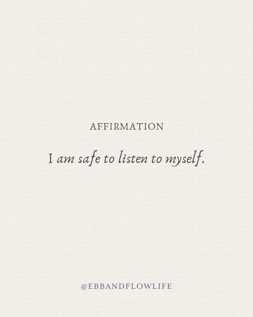 This isn&rsquo;t just an affirmation&mdash;it&rsquo;s a nervous system cue.

So many of us learned to override our body&rsquo;s signals in order to stay connected, agreeable, or &ldquo;easy.&rdquo; 

Over time, that self-betrayal can feel normal&hell