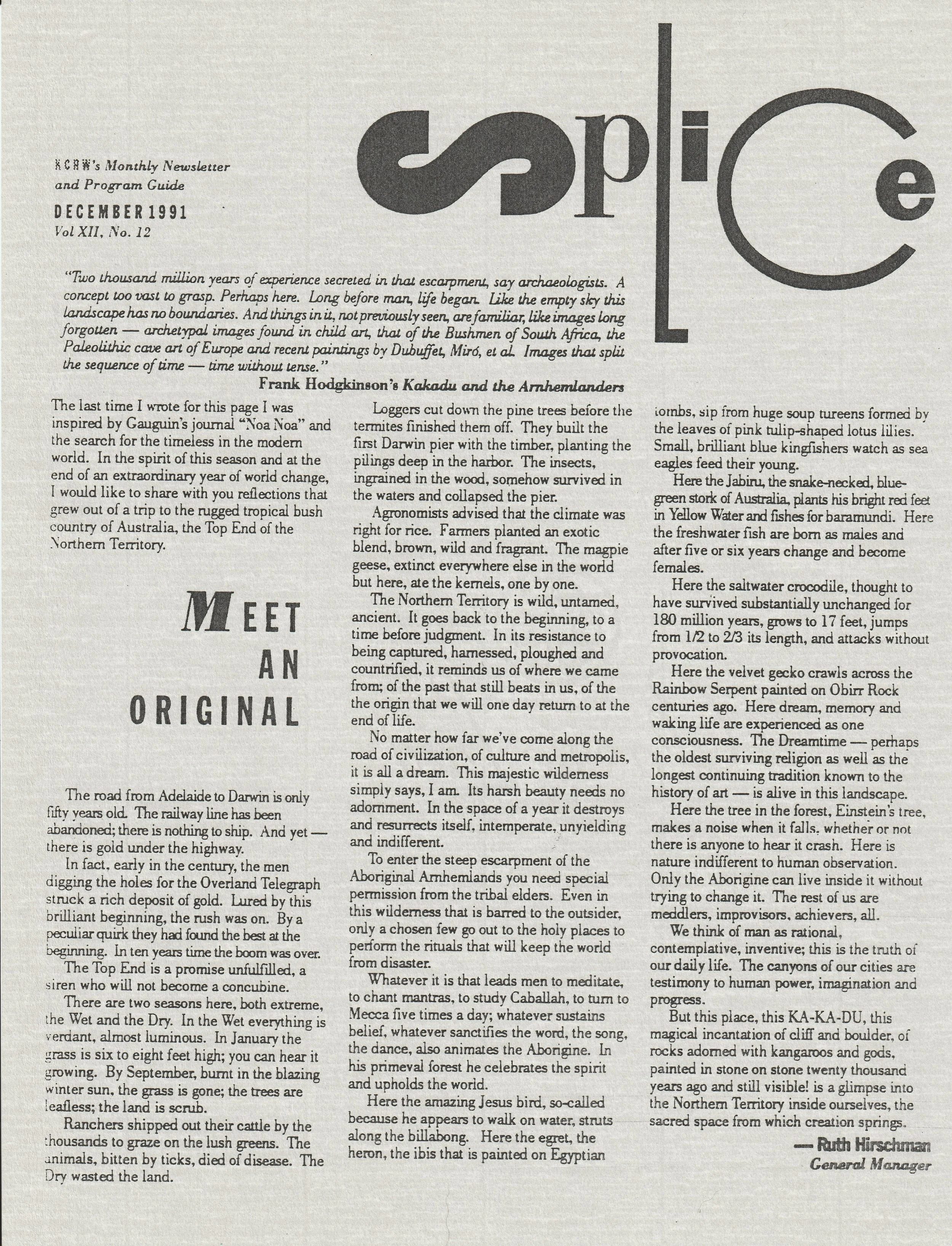 Ruth's trip to Australia in 1991