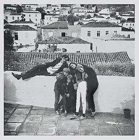 Ckwise LtoR: Jack Hirschman, Ruth Hirschman, Marianne Ihlen, Axel Ihlen, Celia Hirschman, David Hirschman. Photo by Leonard Cohen