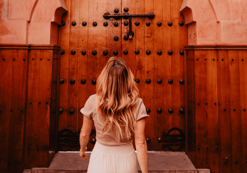 A photo of a female solo traveler in Morocco