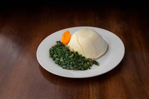 A picture of Ugali, a Kenyan street food