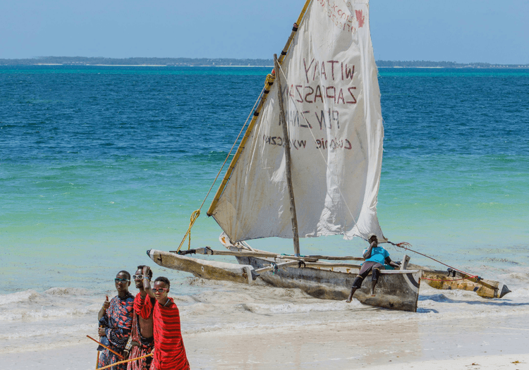 A view of a traditional dhow in Zanzibar, Tanzania
