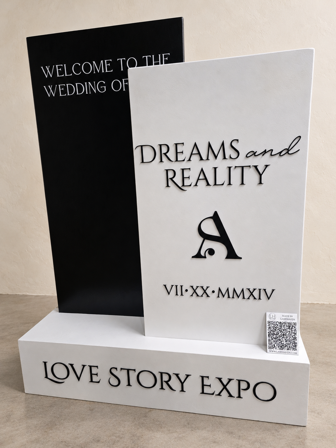 LaseHaven wedding display in a studio.png