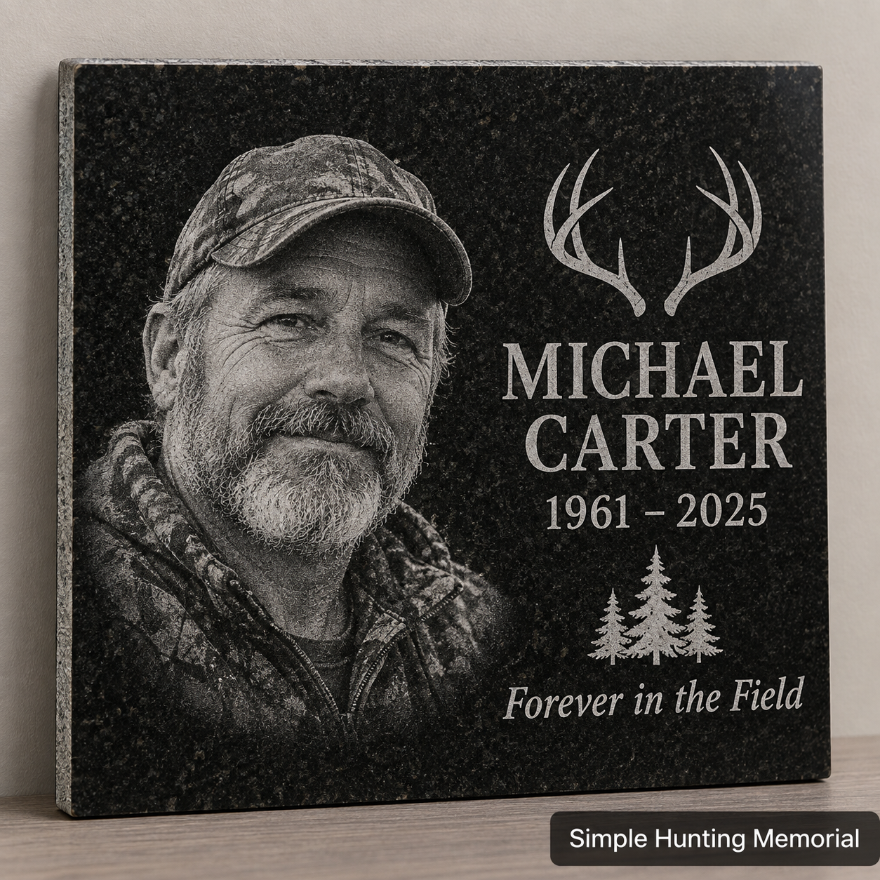Personalized Granite Hunting Memorial