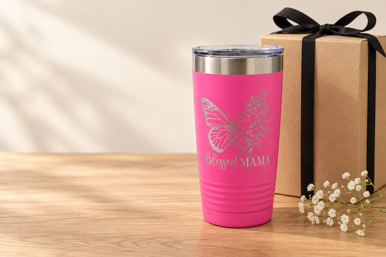 Blessed Mama Engraved Tumbler – 20 oz