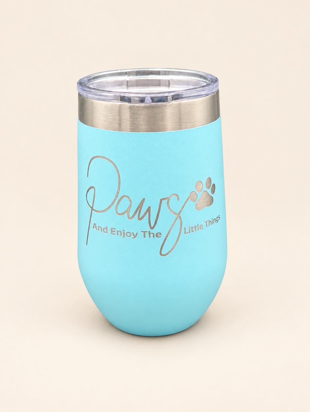Paws and Enjoy the Little Things 16 oz Stemless Tumbler
