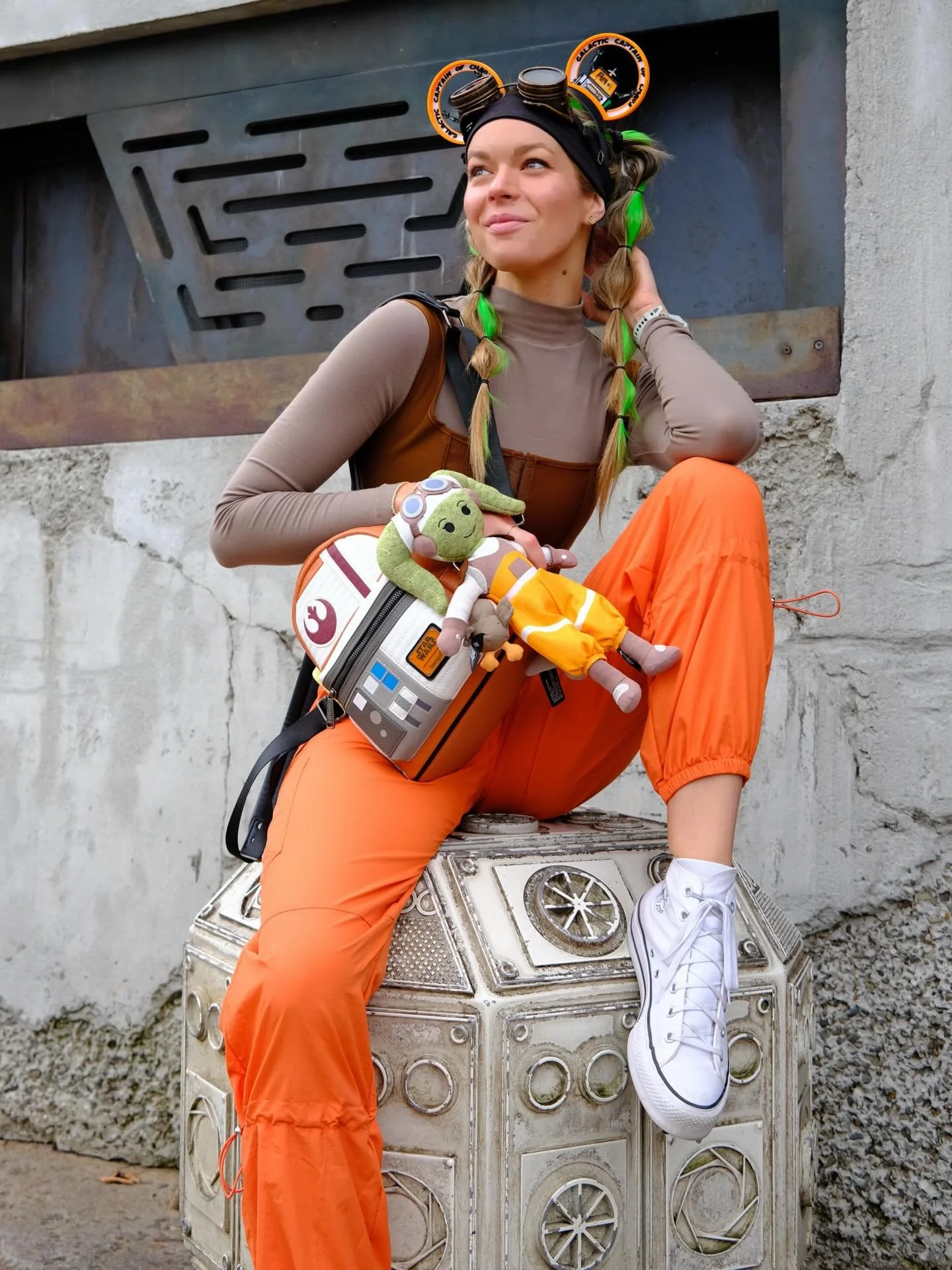 A woman&rsquo;s place is in the rebellion ⭐️ especially with a chaotic droid at her side 🧡🤍💚&bull;
&ldquo;Captain of chaos&rdquo; ears and SO much more will be dropping into the shop THIS FRIDAY!! It&rsquo;s officially Star Wars season as we get c