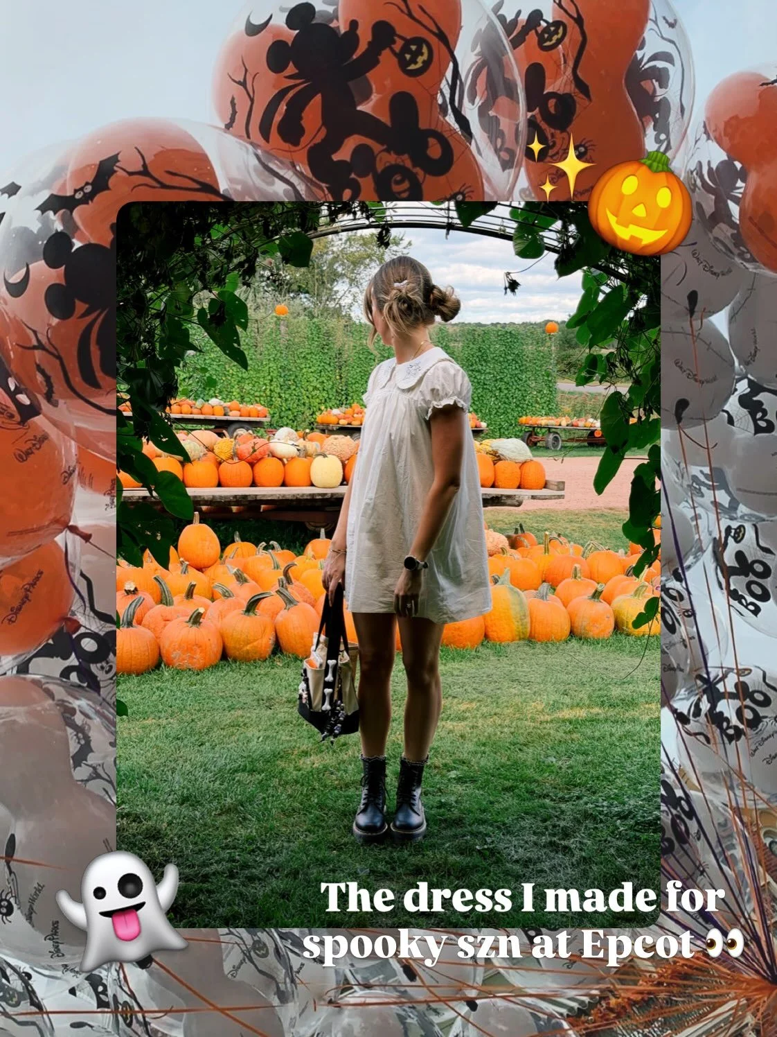 Sometimes I have a spare moment to get crafty 👀🤭 was it inspired by a certain ghost purse we made this year? Possibly. 👻 &bull;
&bull;
&bull;
#diy #halloweendress #halloweenoutfit #pumpkinpatch #happyautumn