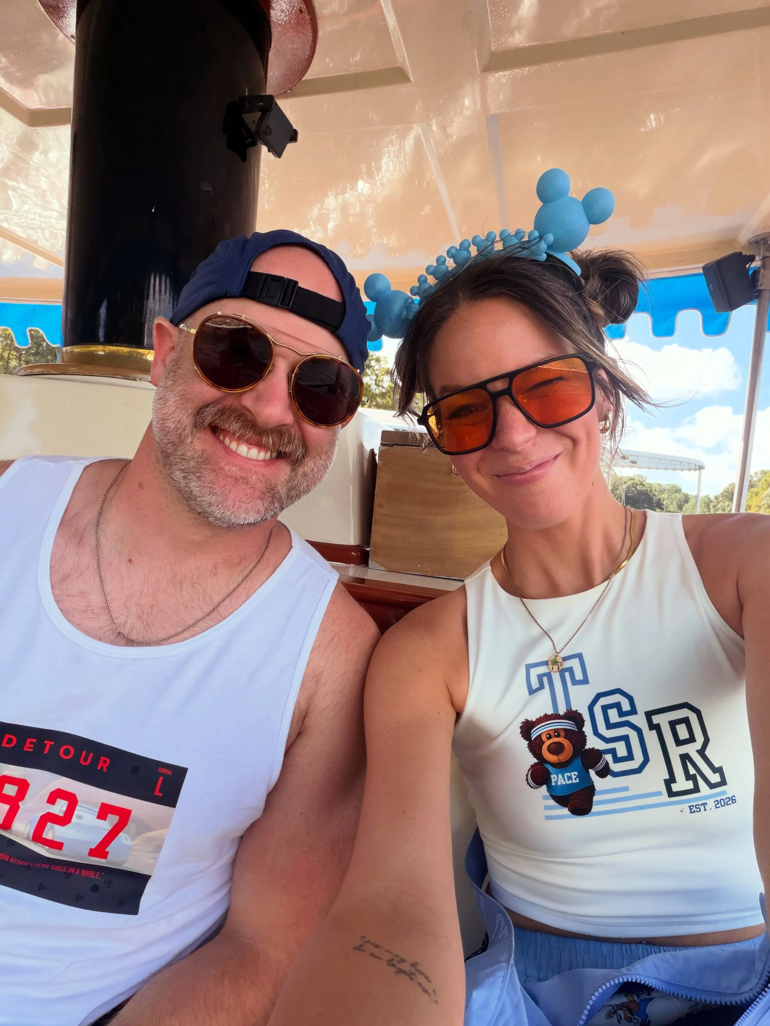What a freaking weekend. 😂📣🩵✨ swipe to the end. 👀 &bull;
&bull;
&bull;
&bull;
@thestoriedroute #rundisney #wineanddinehalf #wineanddinehalfmarathon #wineanddinechallenge #waltdisneyworld