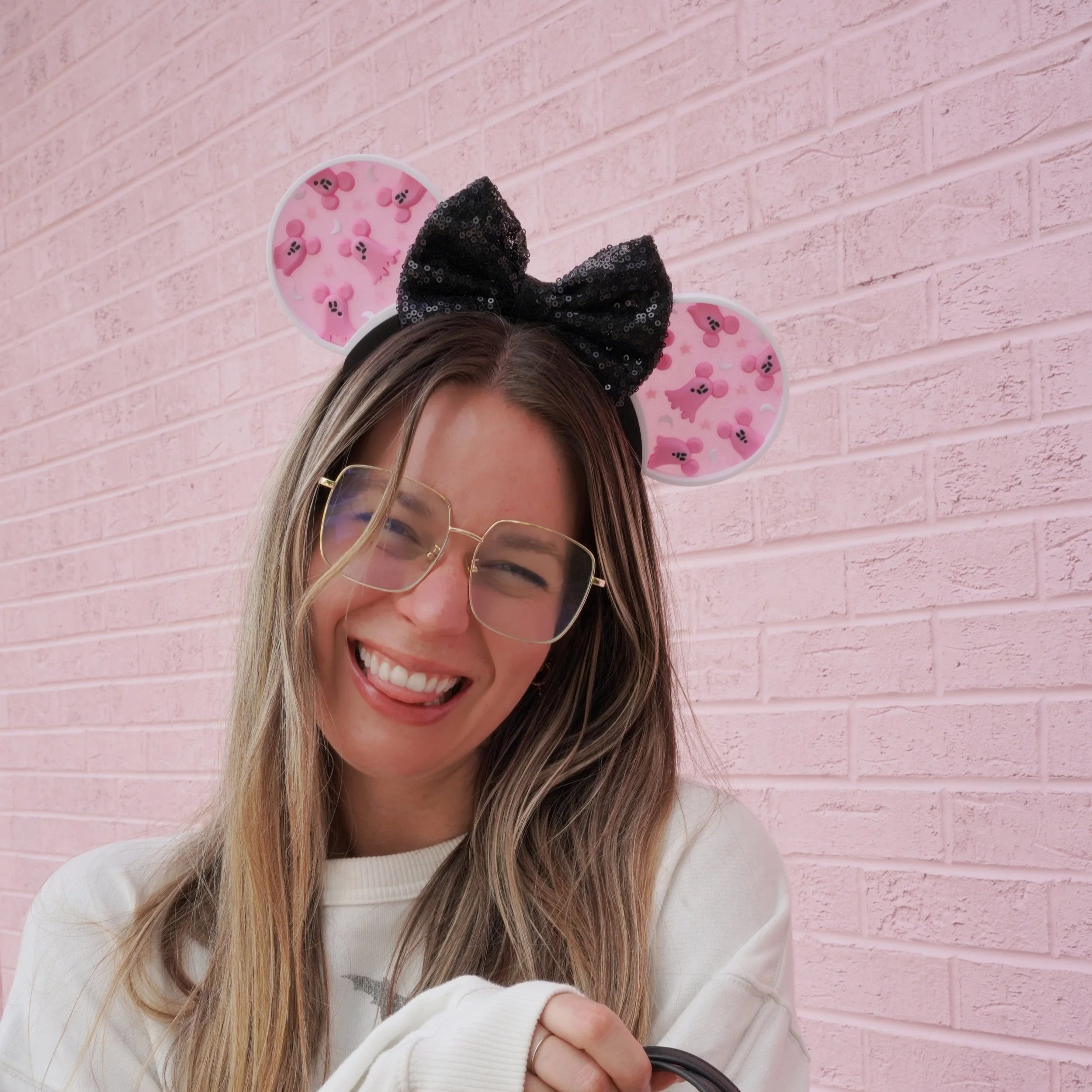 PINK-O-WEEN Ghost Mouse AOP Interchangeable Ears
