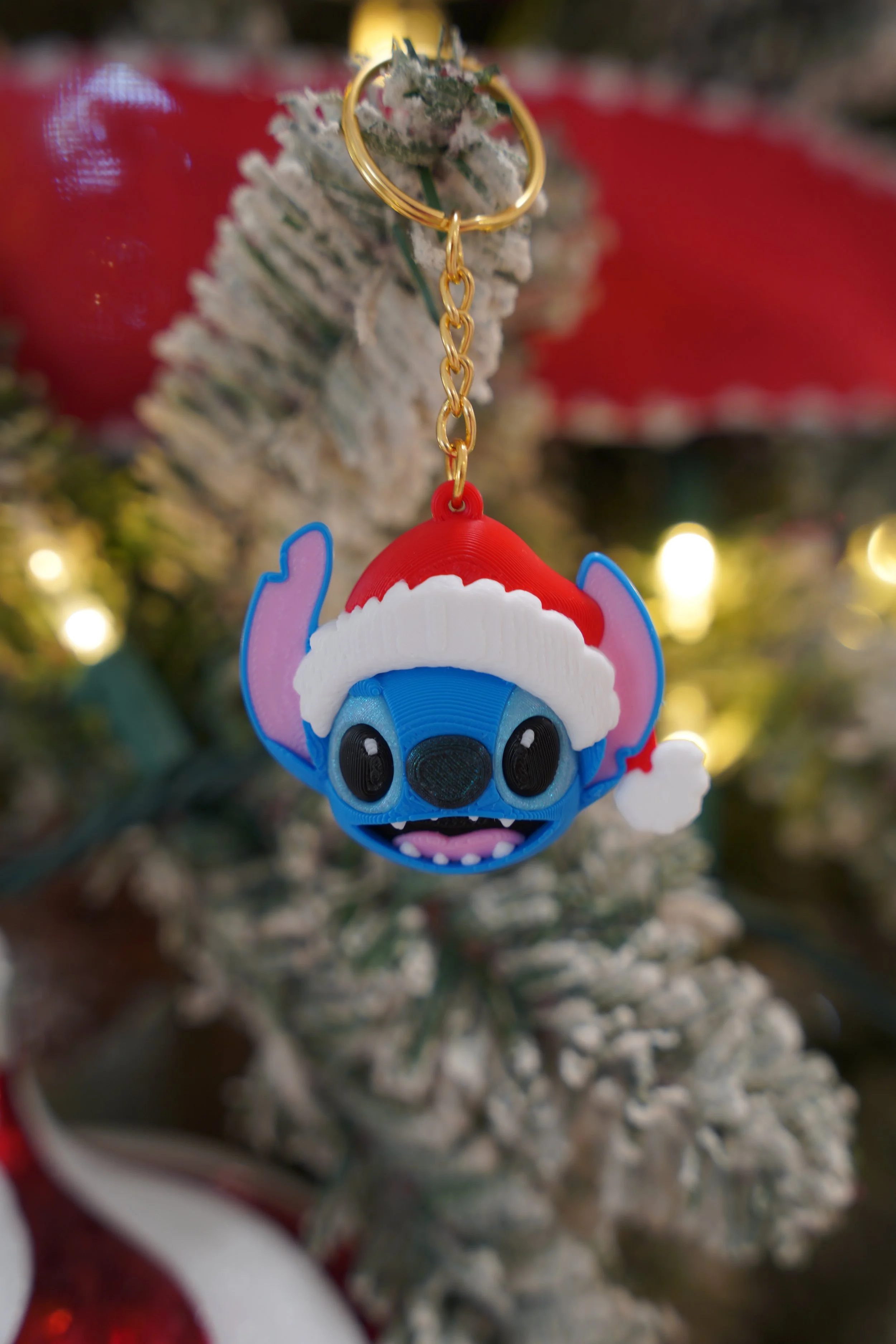 Mele Kilikimaka Stitch Keychain