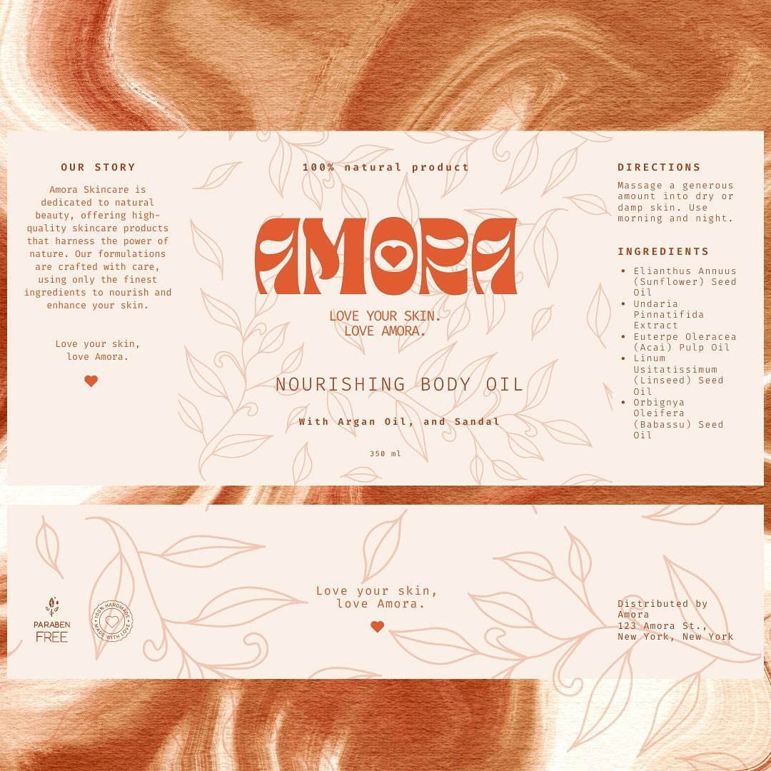 Amora. Love your skin, love Amora ❣️(part 3, packaging detail) @briefclub 

#amora #skincare #briefclub #design #branding #smallbusiness #content #contentcreator