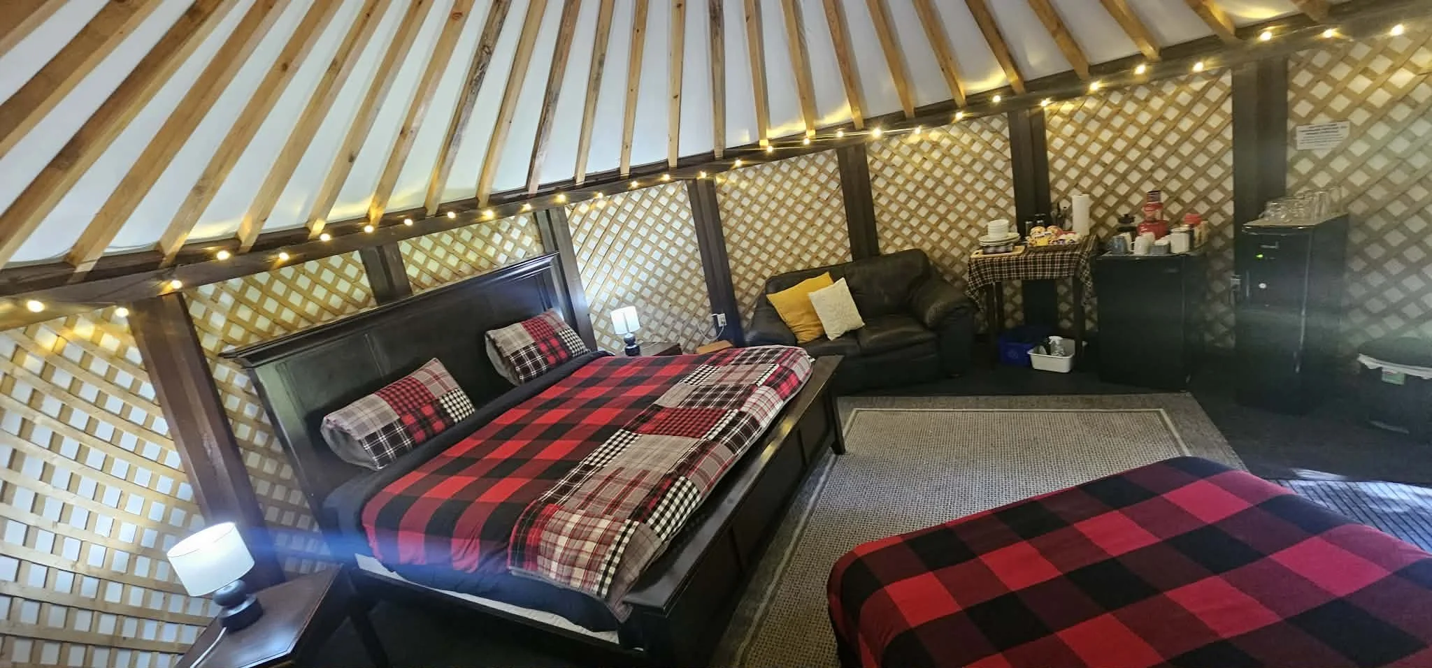 Yurt: Blue Door interior