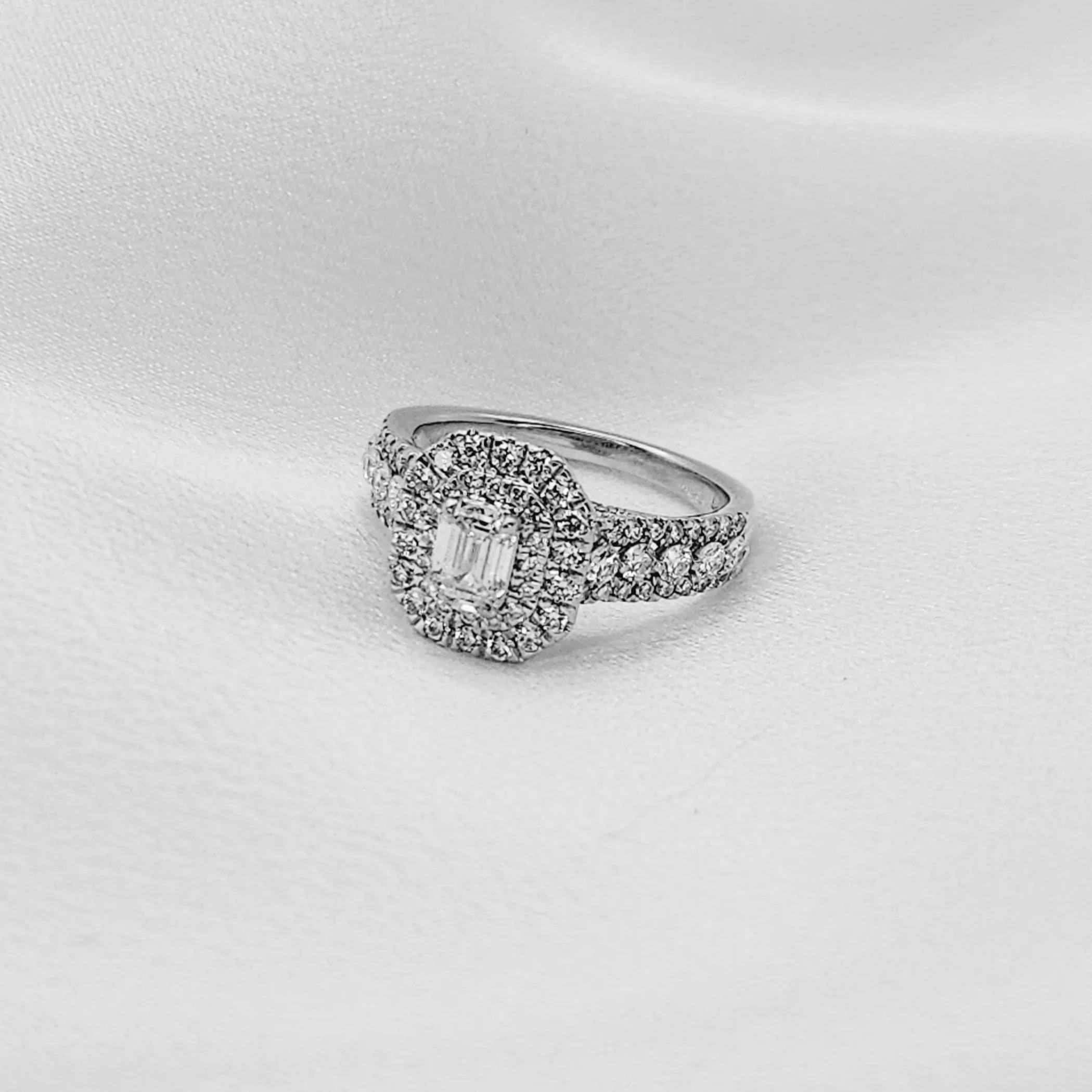 Emerald Cut Double Halo Engagement Ring (1.75 CWT)