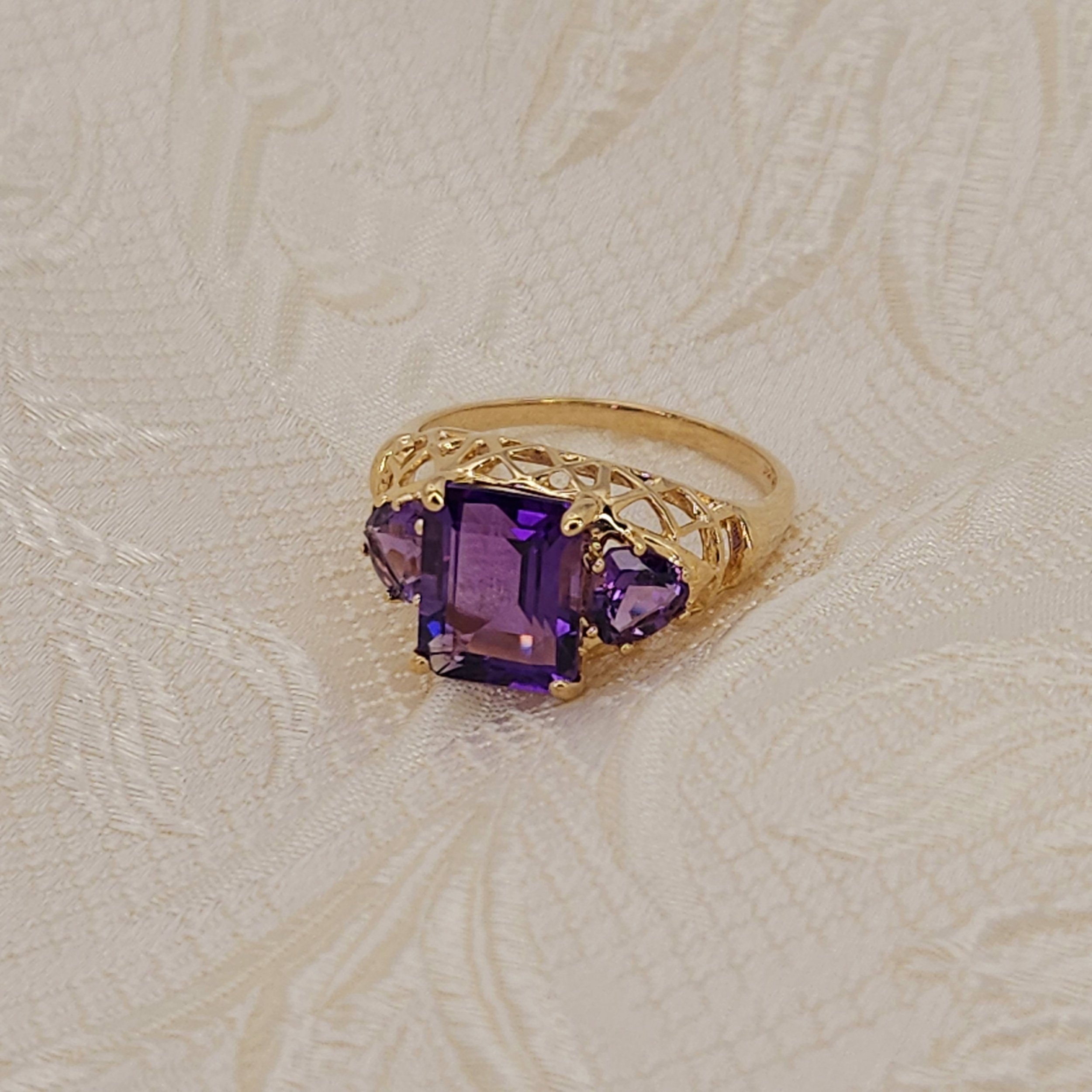 Vintage Emerald Cut Amethyst Statement Ring (2.65 CT)