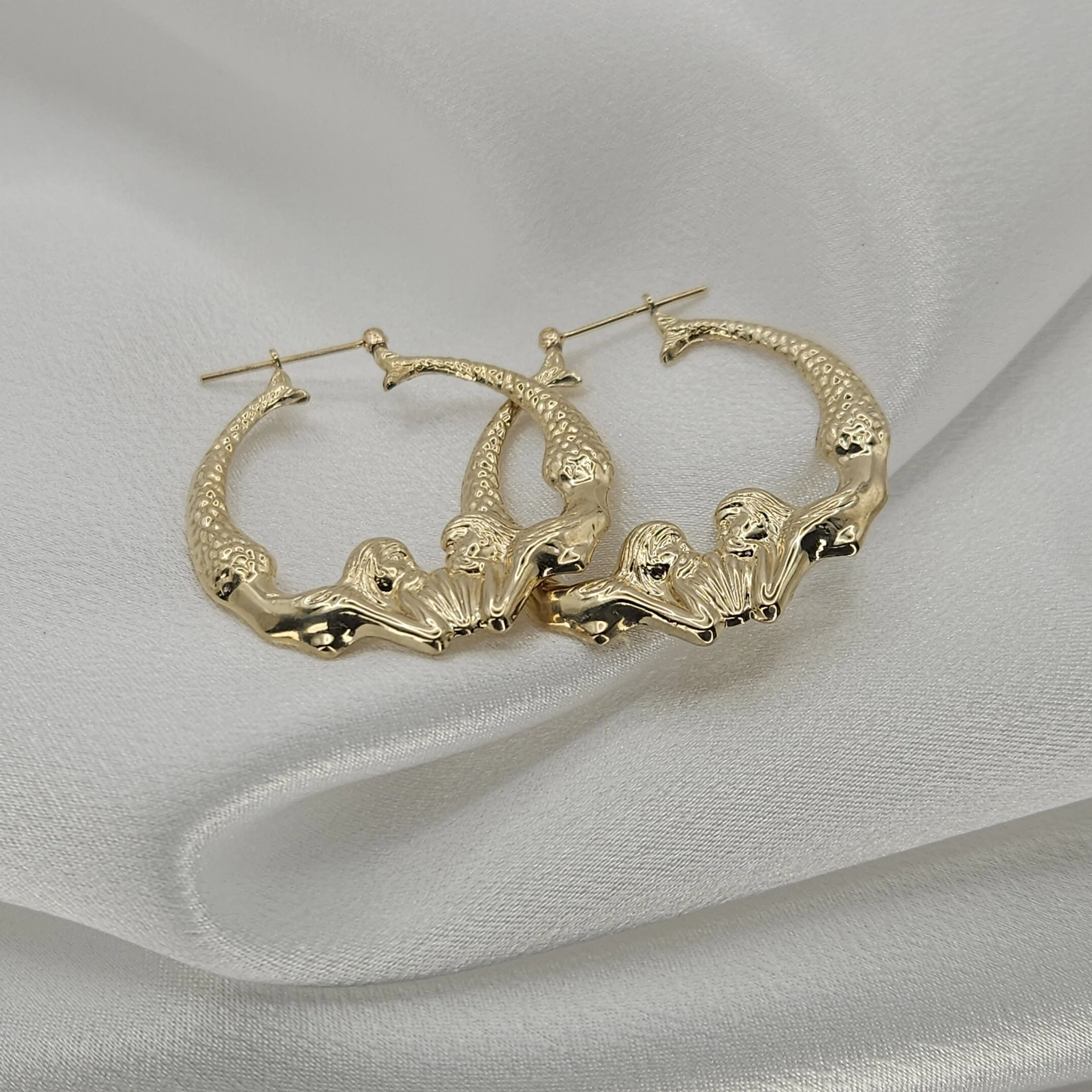 Vintage Mermaid Hoop Earrings