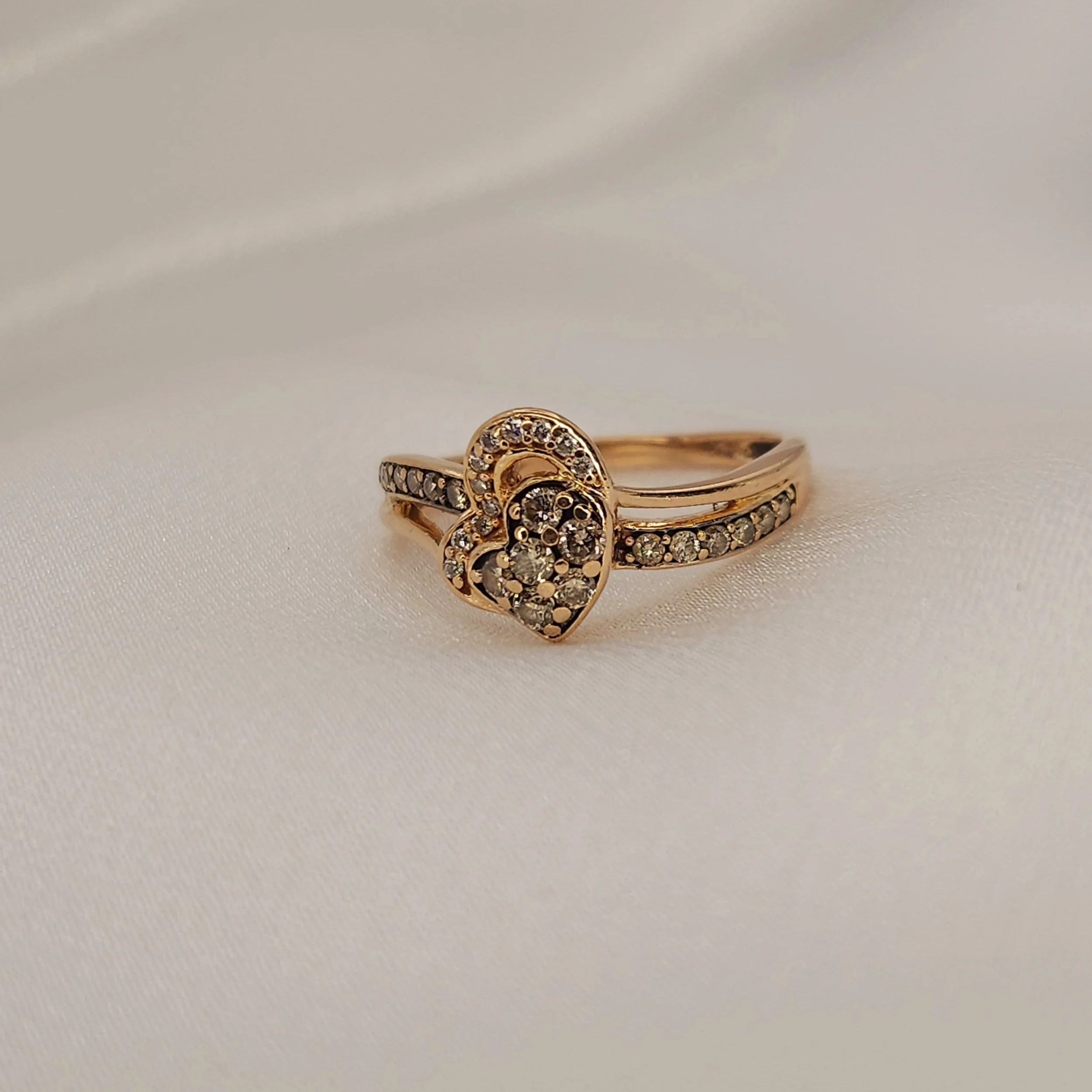 Le Vian Double Heart Rose Gold Ring (.42 CWT)