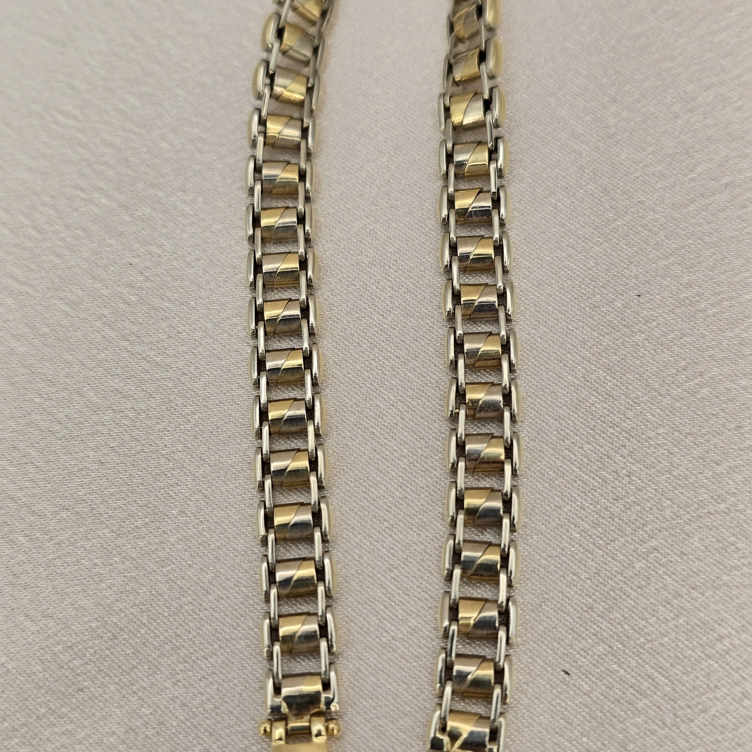 Vintage Two-Tone Link Bracelet (8")