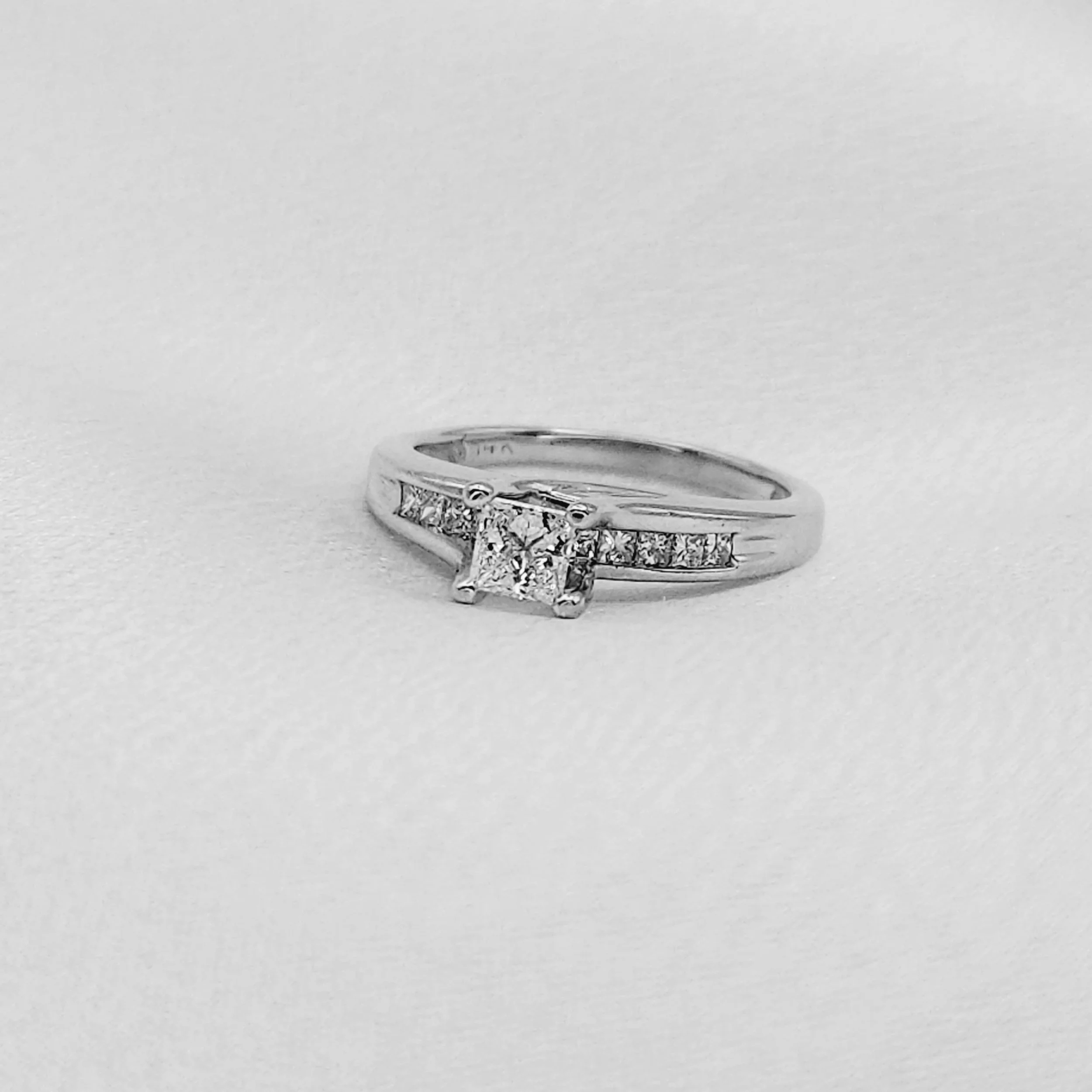 Princess Cut Channel Set Engagement Ring (.50 CWT)