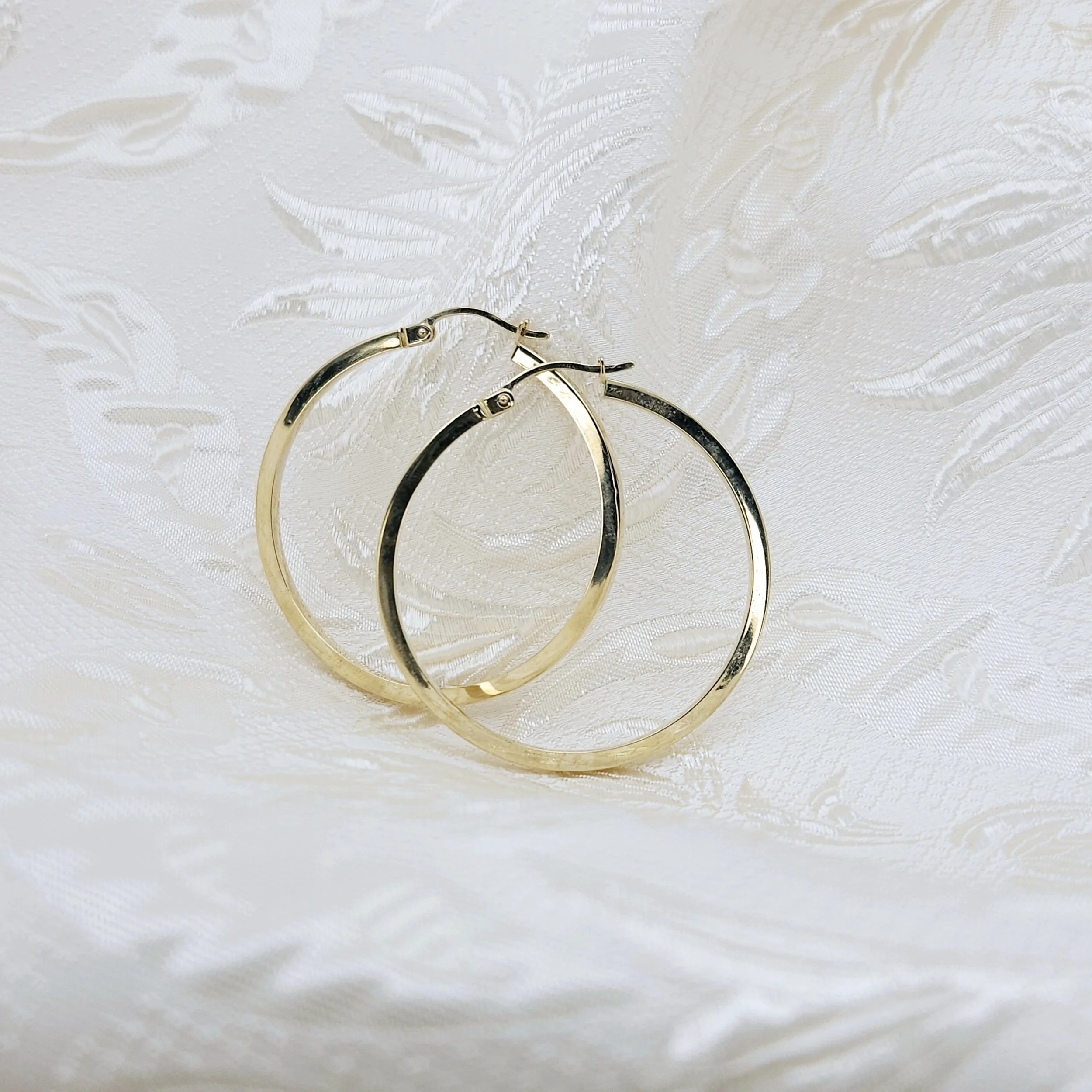 Square Tube Hoop Earrings (40mm)