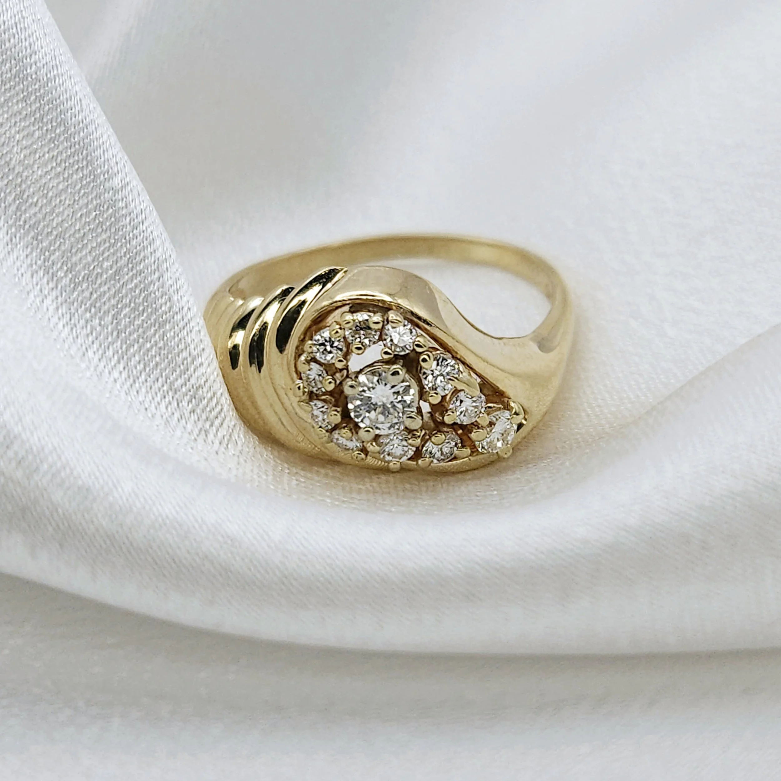 Vintage Diamond Cluster Shrimp Ring (.40 CWT)