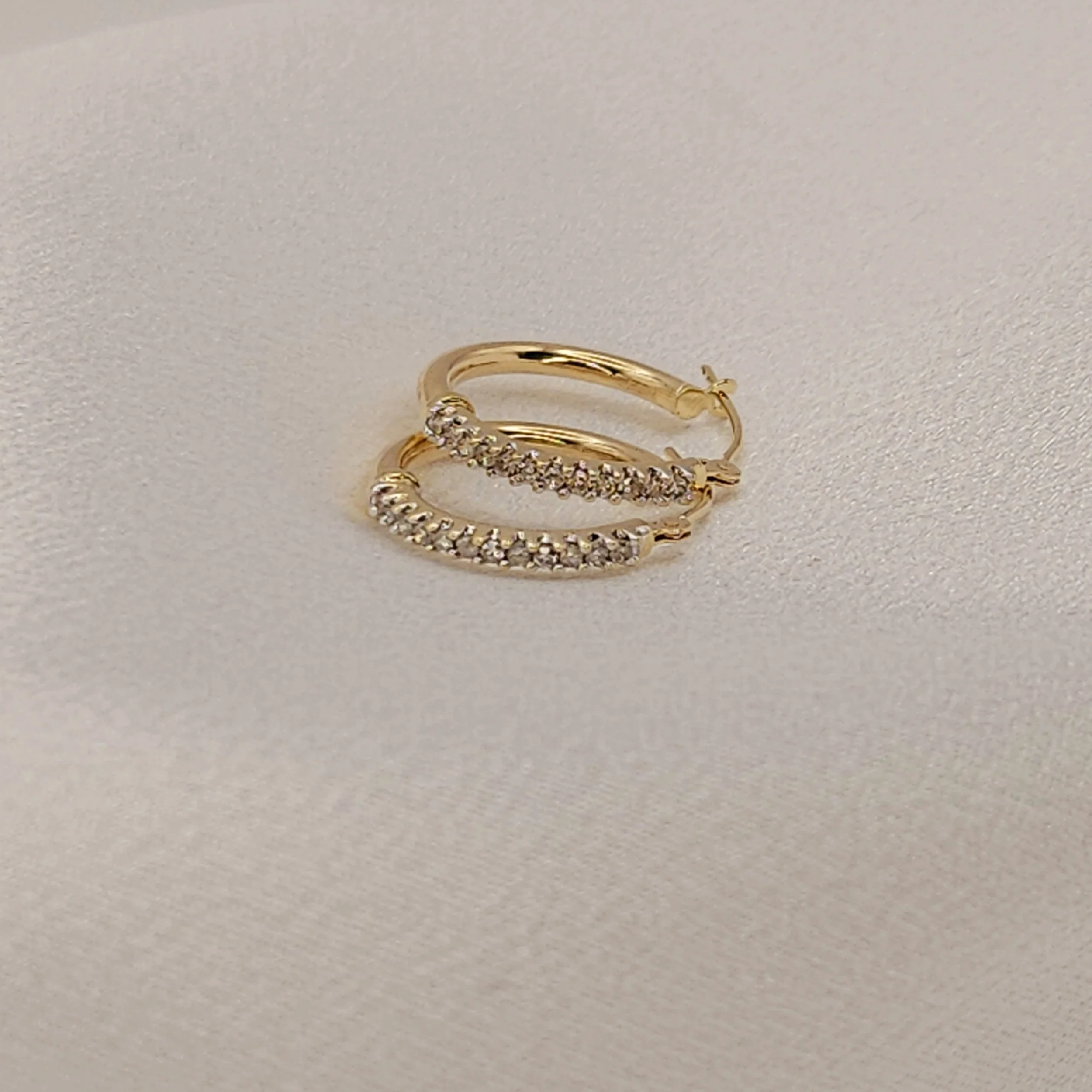 Medium Diamond Hoop Earrings (.24 CWT)