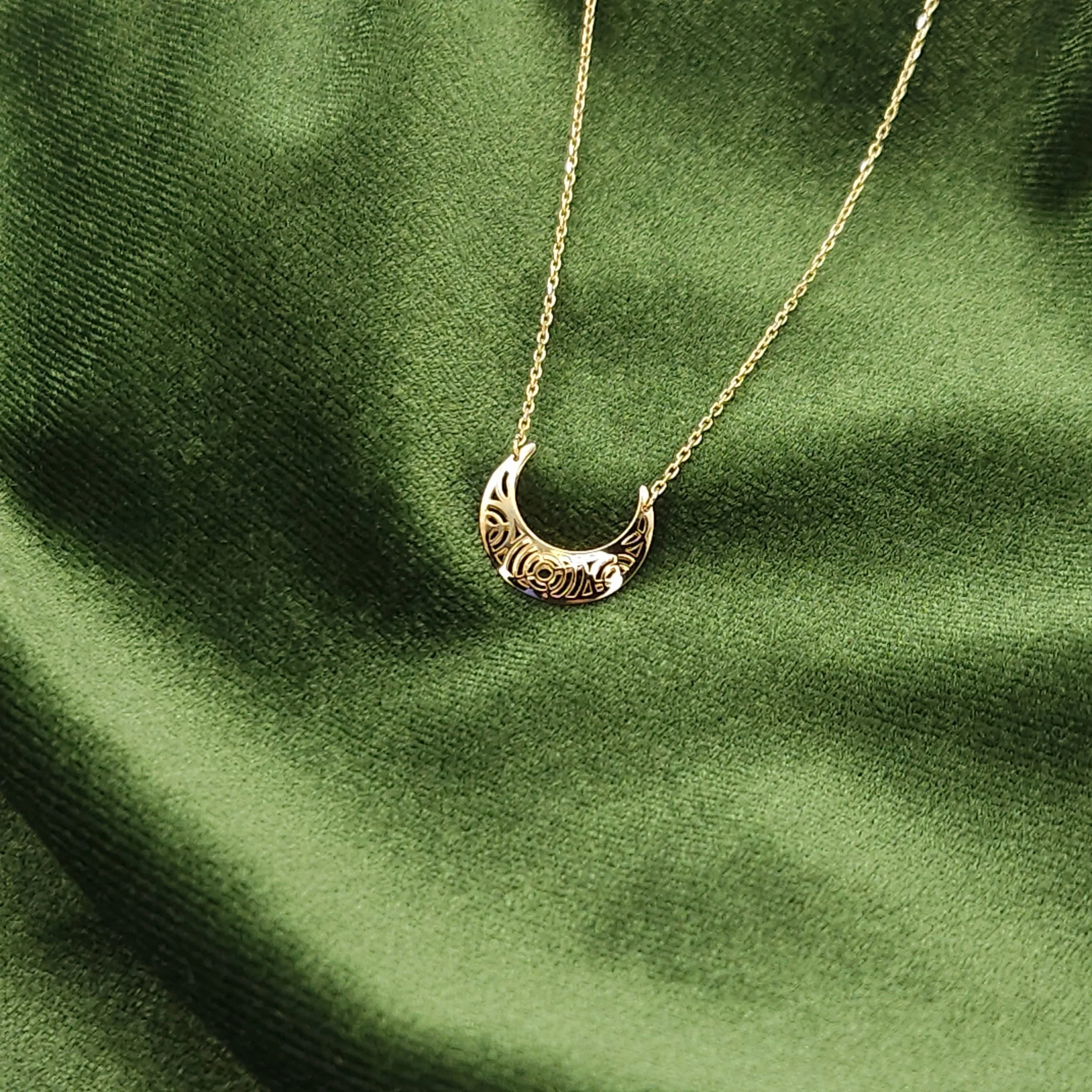Crescent  Moon Pendant Necklace