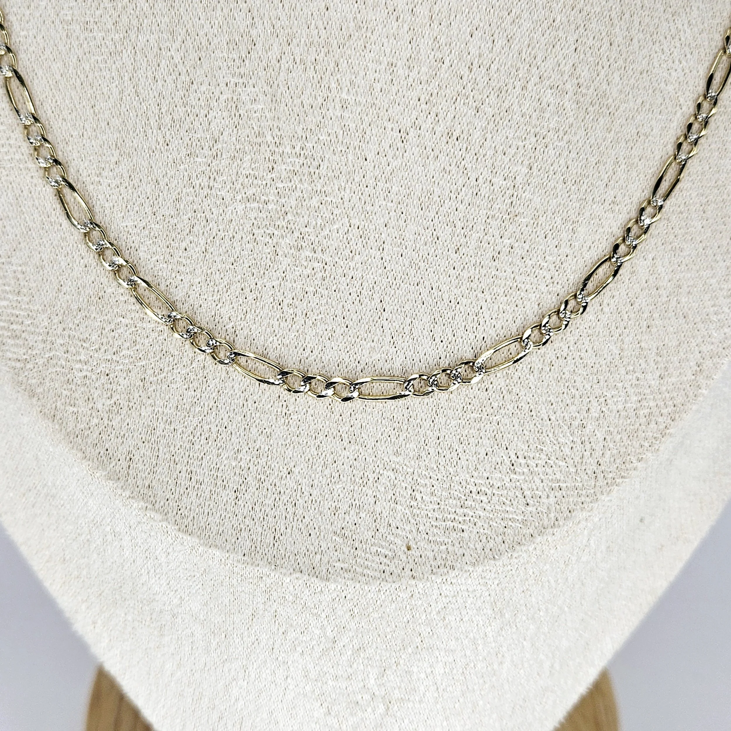 Solid (20") Two-Tone Figaro Necklace