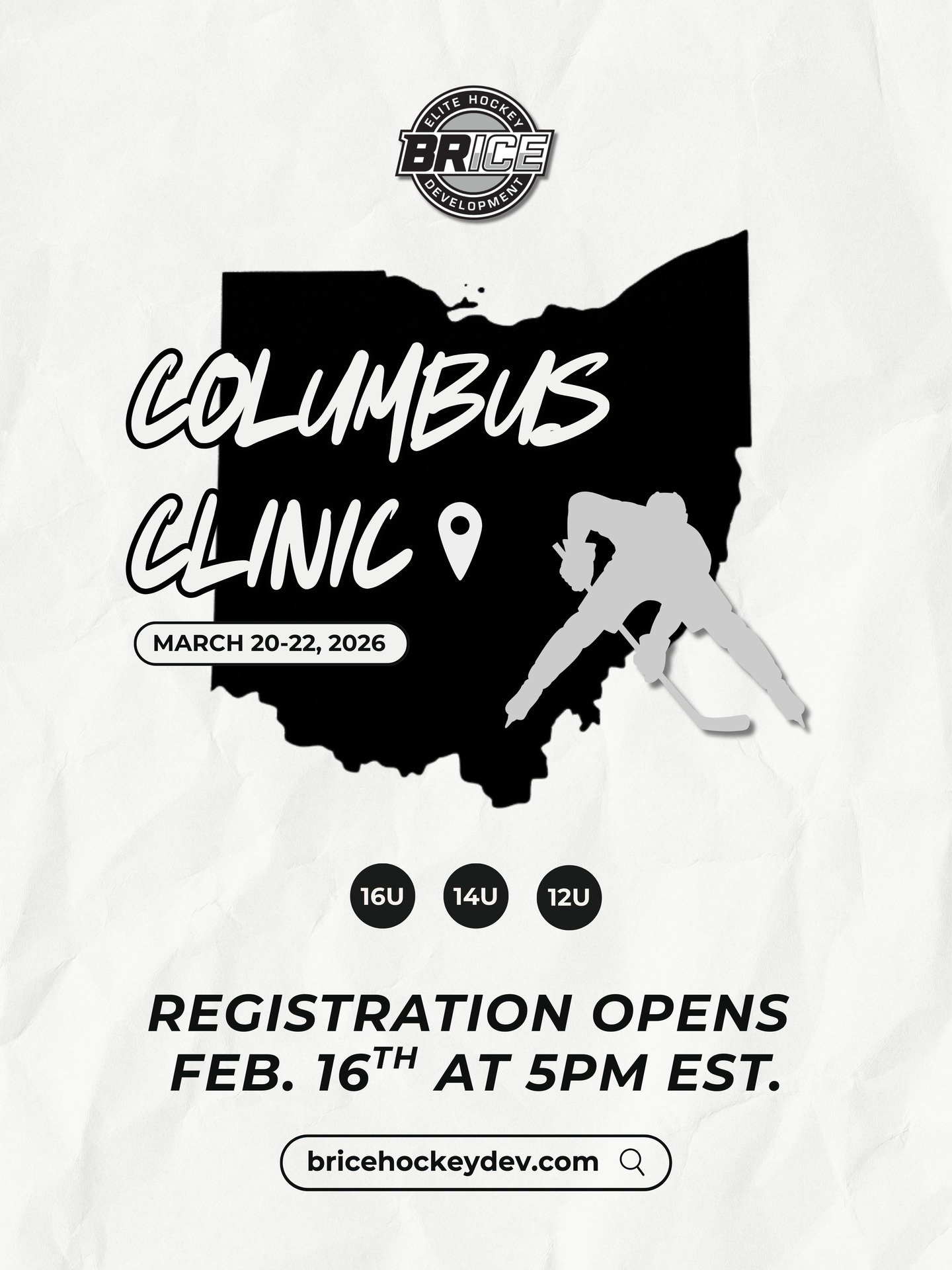 Columbus, Ohio &mdash; we&rsquo;re coming
BR.ICE Hockey Development is hosting our first-ever Ohio Skill Development Weekend
📅 March 20&ndash;22, 2026
📍 Ohio Health Chiller North
4 Hours of dedicated ice time for each age group.
Open to 12U, 14U (t