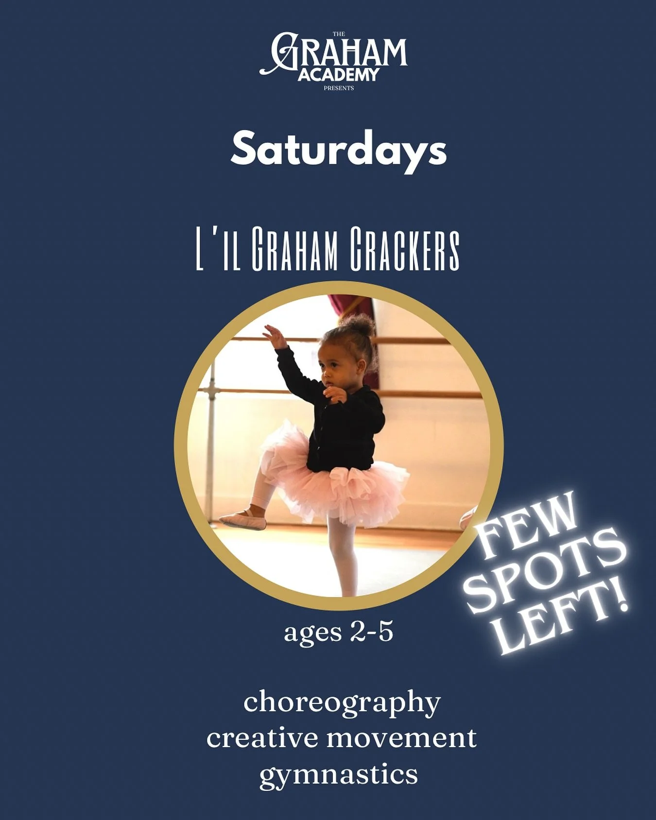 Spots are filling up for our creative movement class! Starts Sep 13. Ages 2-5. Don&rsquo;t miss out! 💃🩰

📋thegrahamacademy.ca