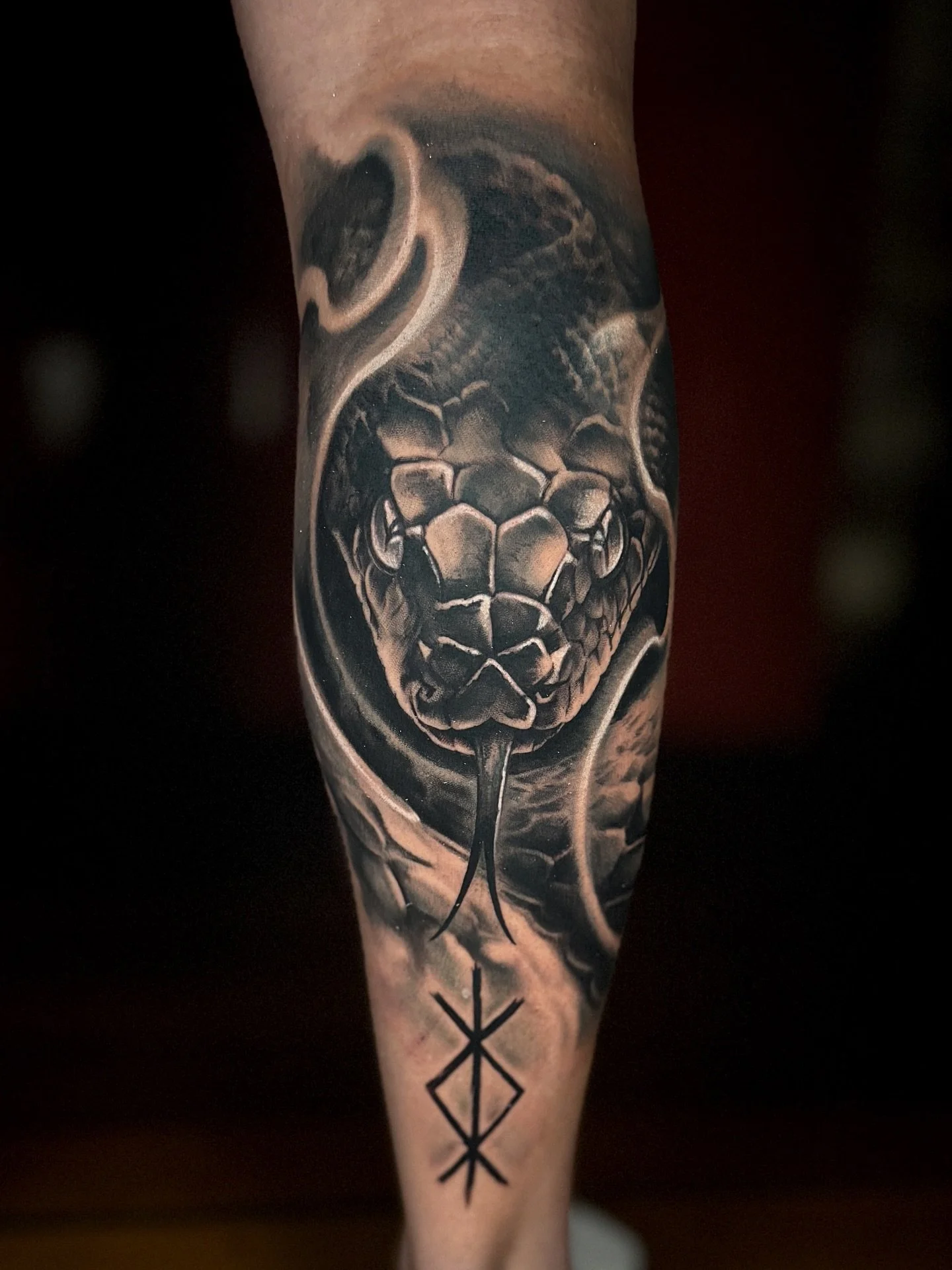 Norse inspired snake on my last trip up to Brisbane. Done in one session.

🌞I&rsquo;ll be headed back up to Brisbane again soon, DM me if you&rsquo;d be interested in getting something! 

Thanks mate!

@lighthouse_tattoo 
@lotusneedles 
@australiant