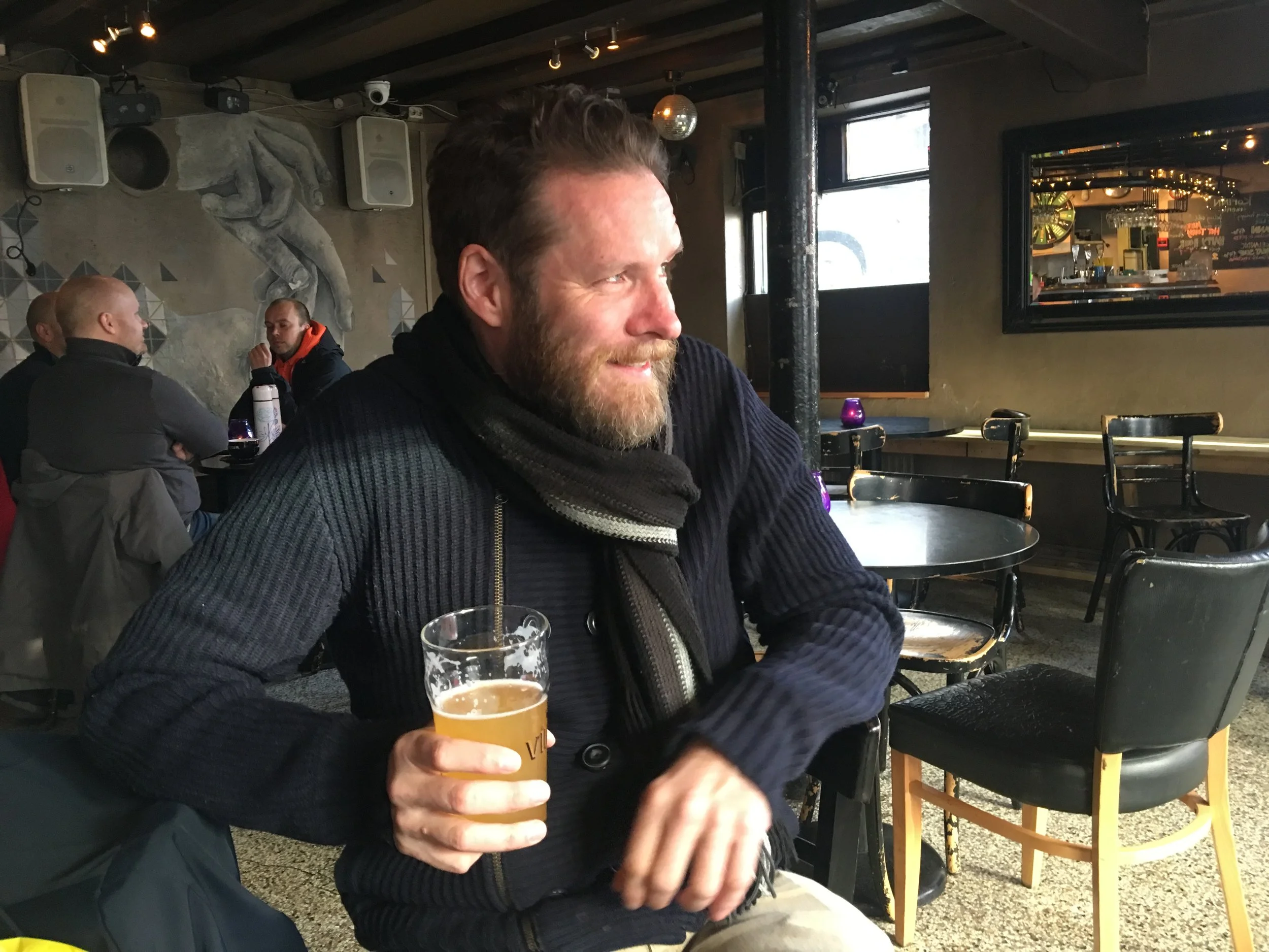 Colin with Viking beer.JPG