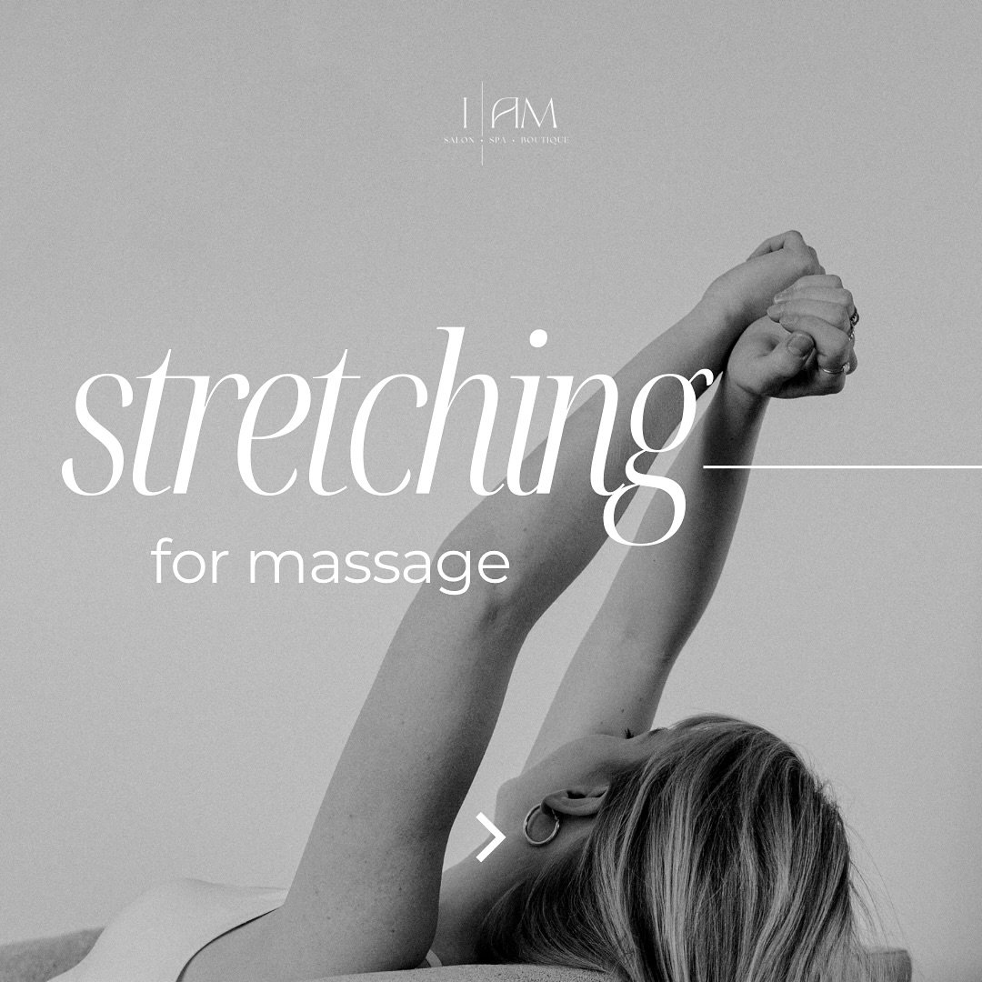 Massage + stretching = the perfect pair 🤞✨

Assisted stretching in massage helps with flexibility and mobility, reduces muscle tension, and promotes blood flow! This $15 add on is particularly beneficial for athletes, desk workers, and those with ch